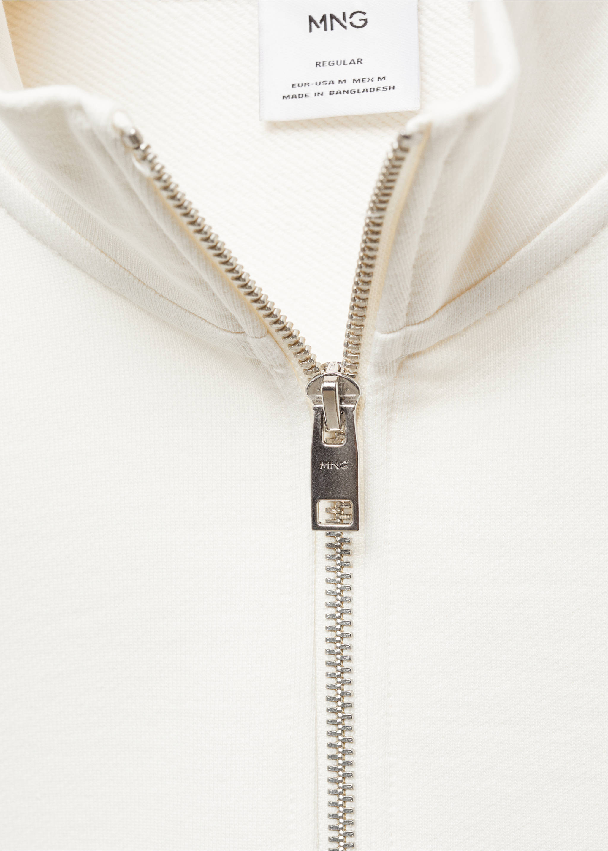 Sudadera algodón cremallera - Detalle del artículo 8, Crudo. Ref: 67014462-00.