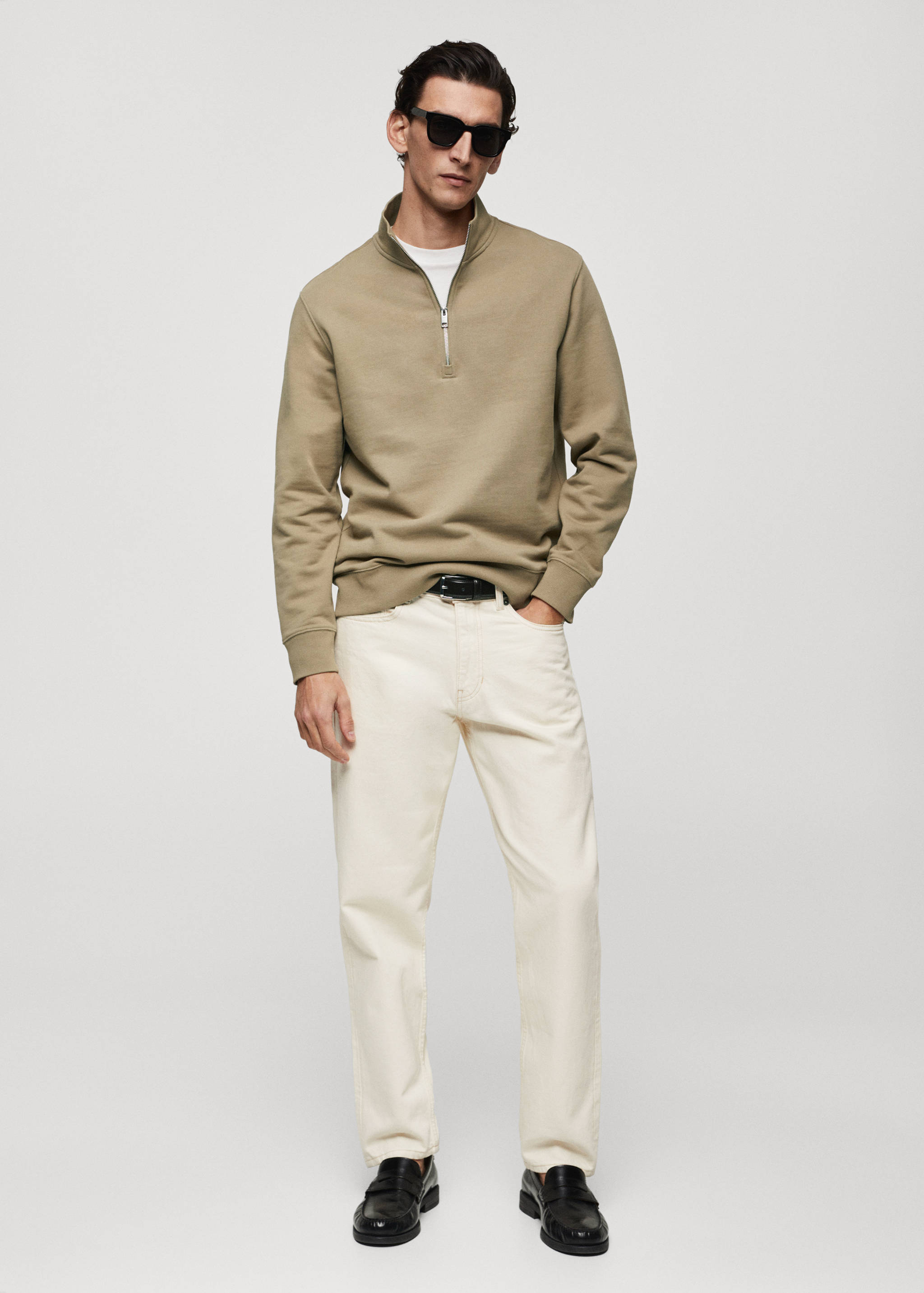 Zipper cotton sweater - General plane