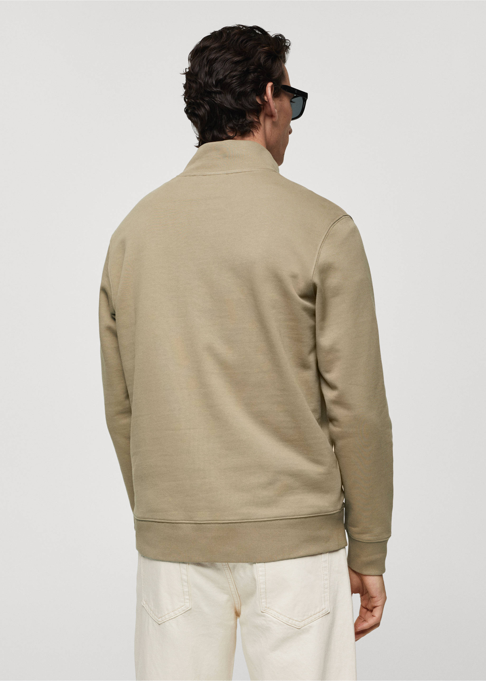 Sudadera algodón cremallera - Reverso del artículo, Arena. Ref: 67014462-00.