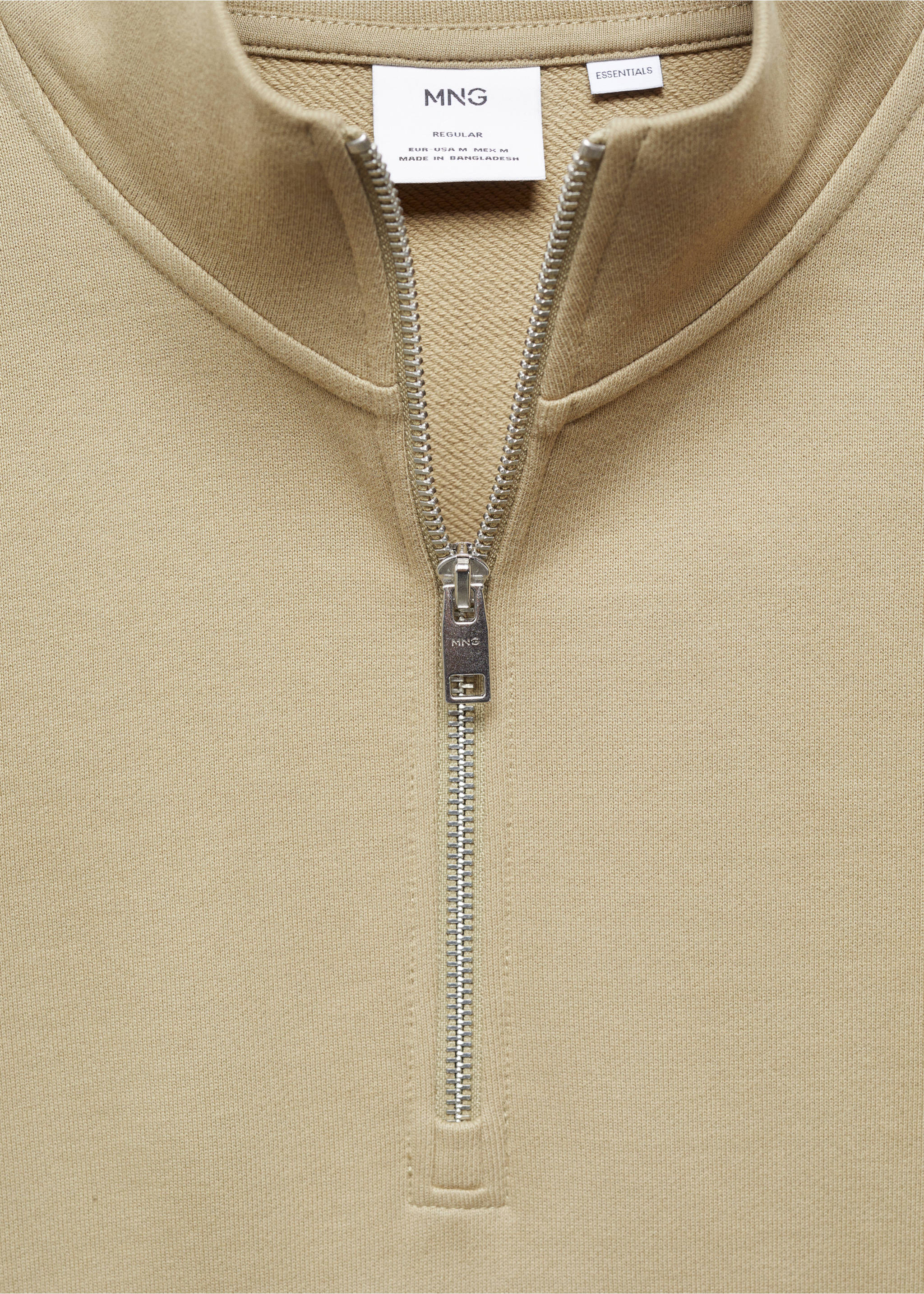 Sudadera algodón cremallera - Detalle del artículo 8, Arena. Ref: 67014462-00.