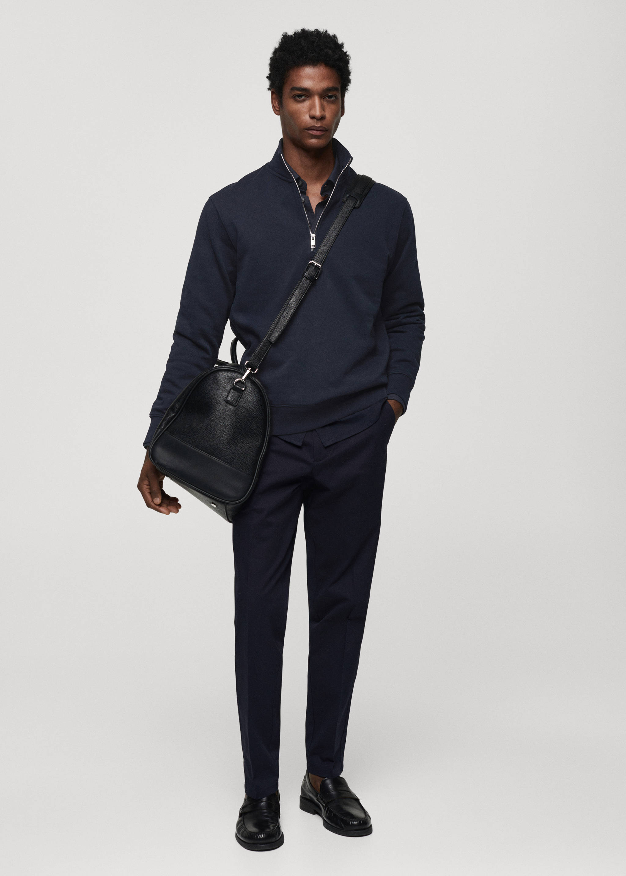 Zipper cotton sweater - General plane