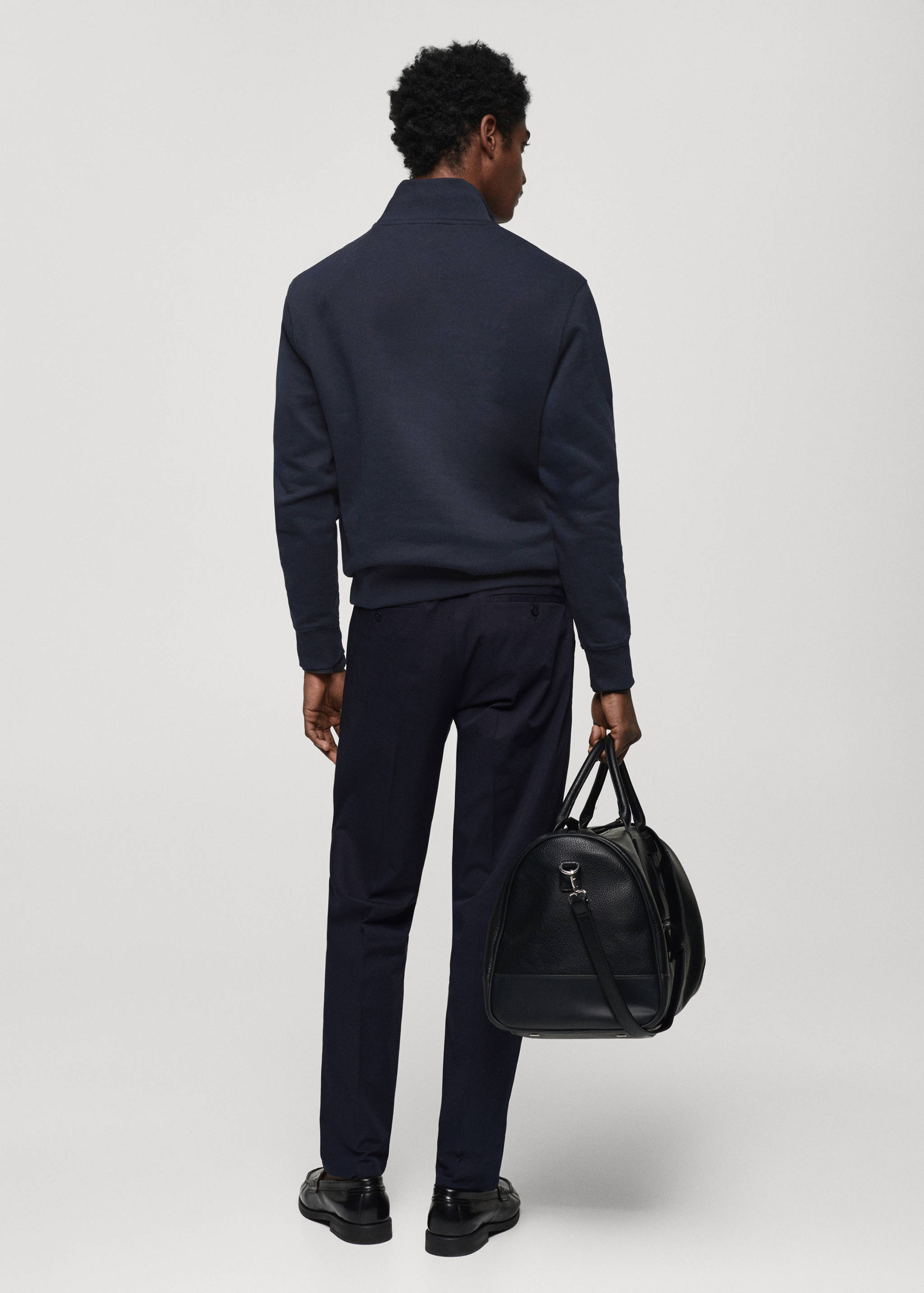 Zipper cotton sweater - Reverse of the article