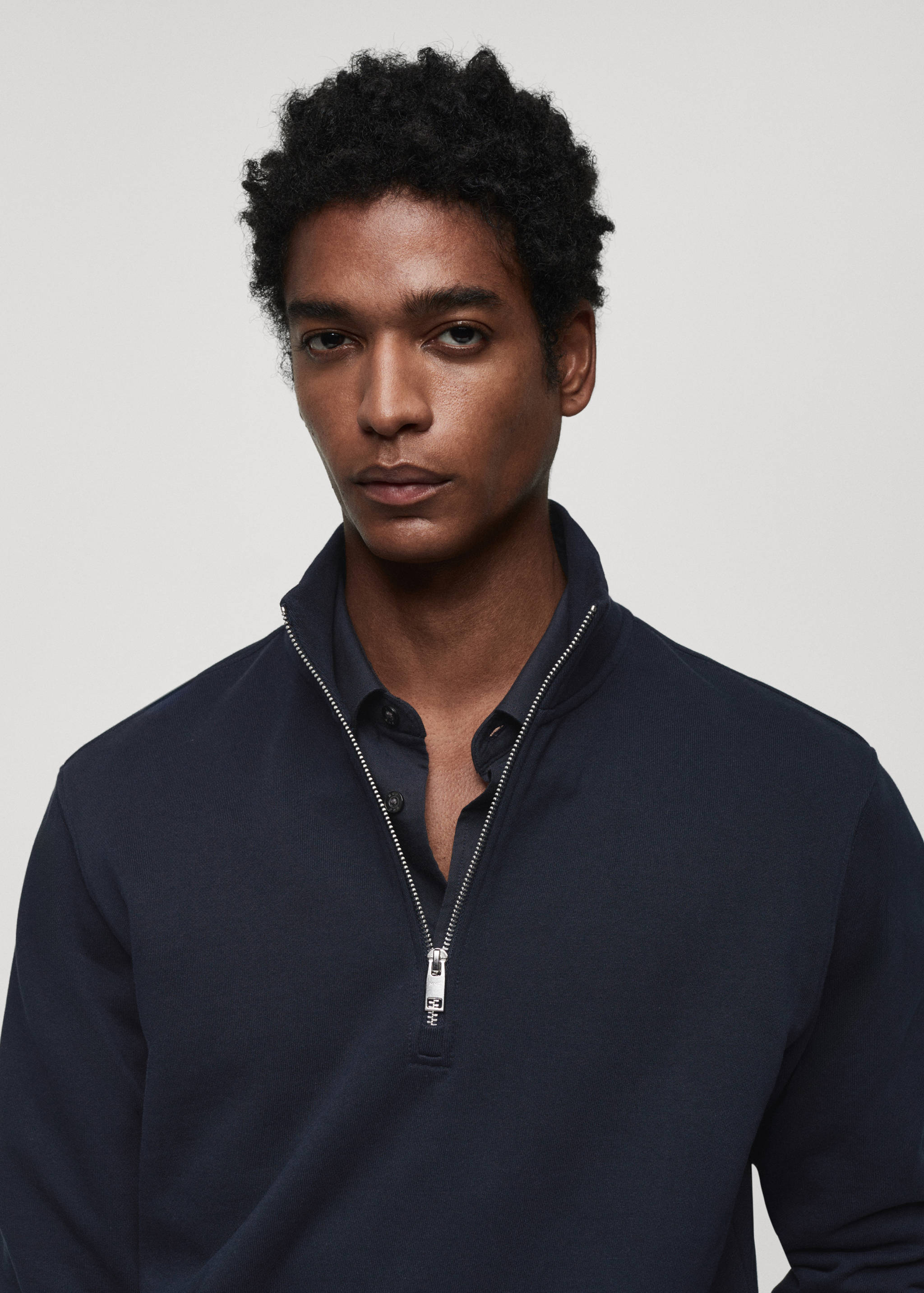 Zipper cotton sweater - Details of the article 1