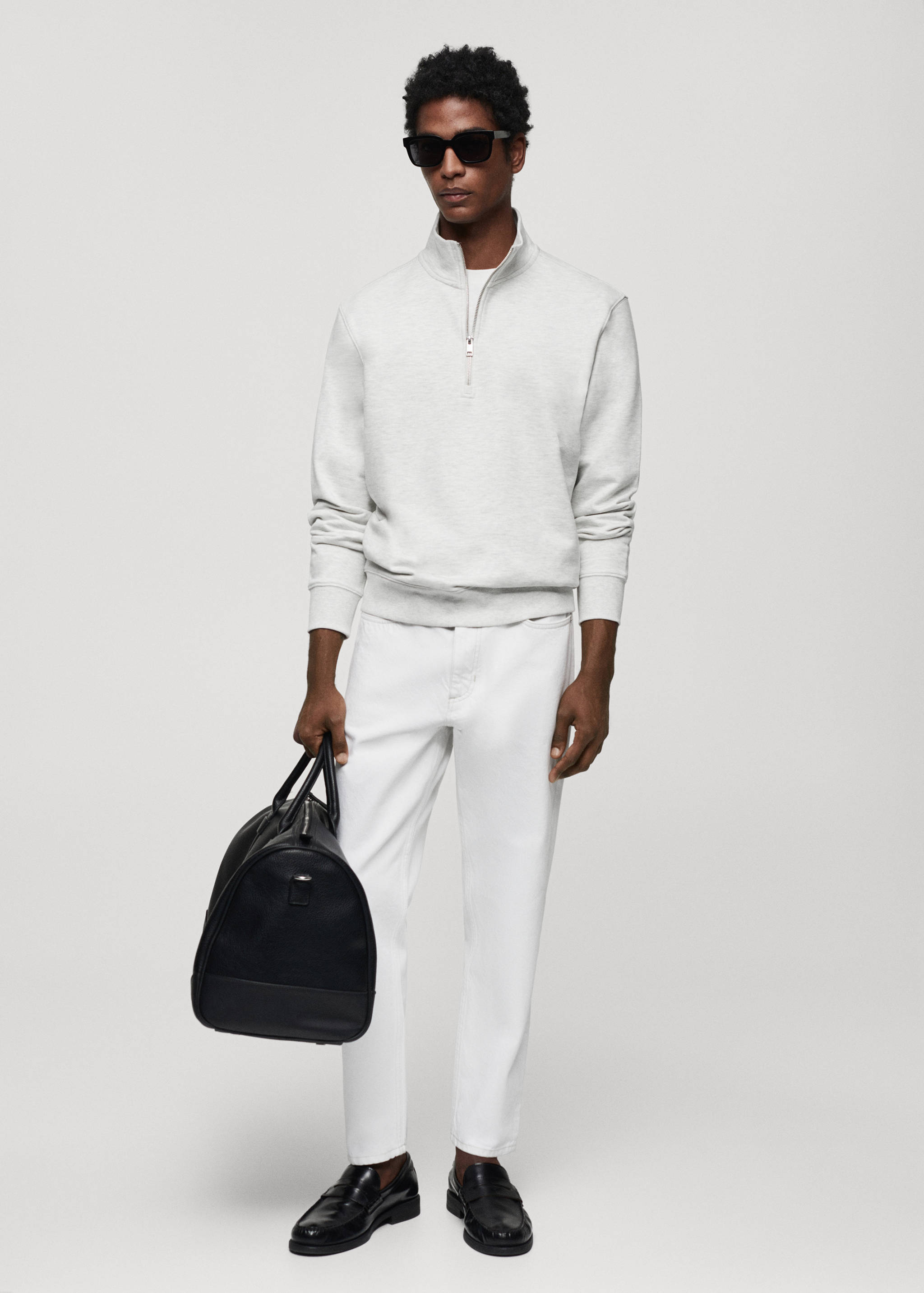 Zipper cotton sweater - General plane