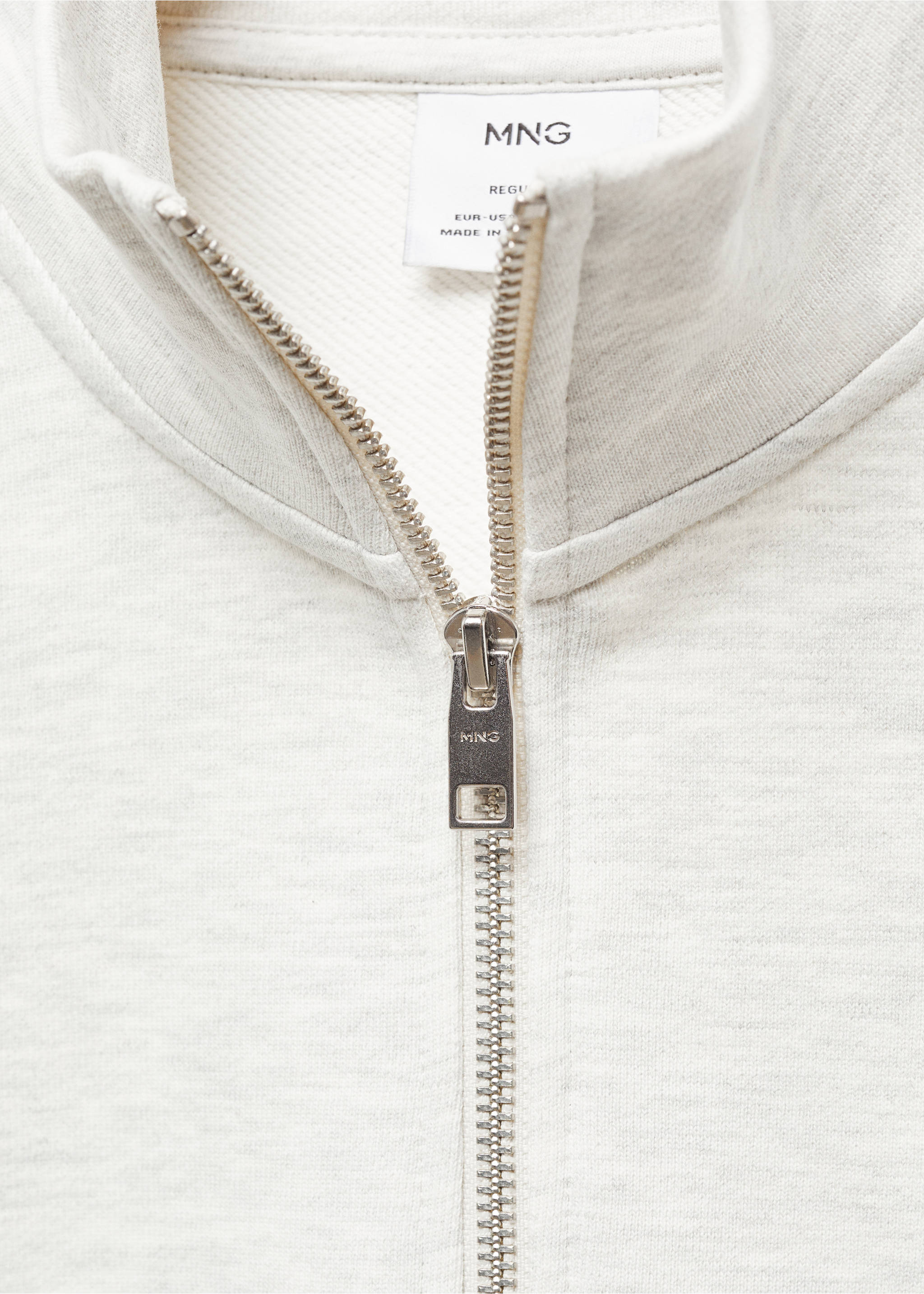 Felpa cotone zip - Dettaglio dell'articolo 8, Grigio chiaro vigoré. Ref: 67014462-00.