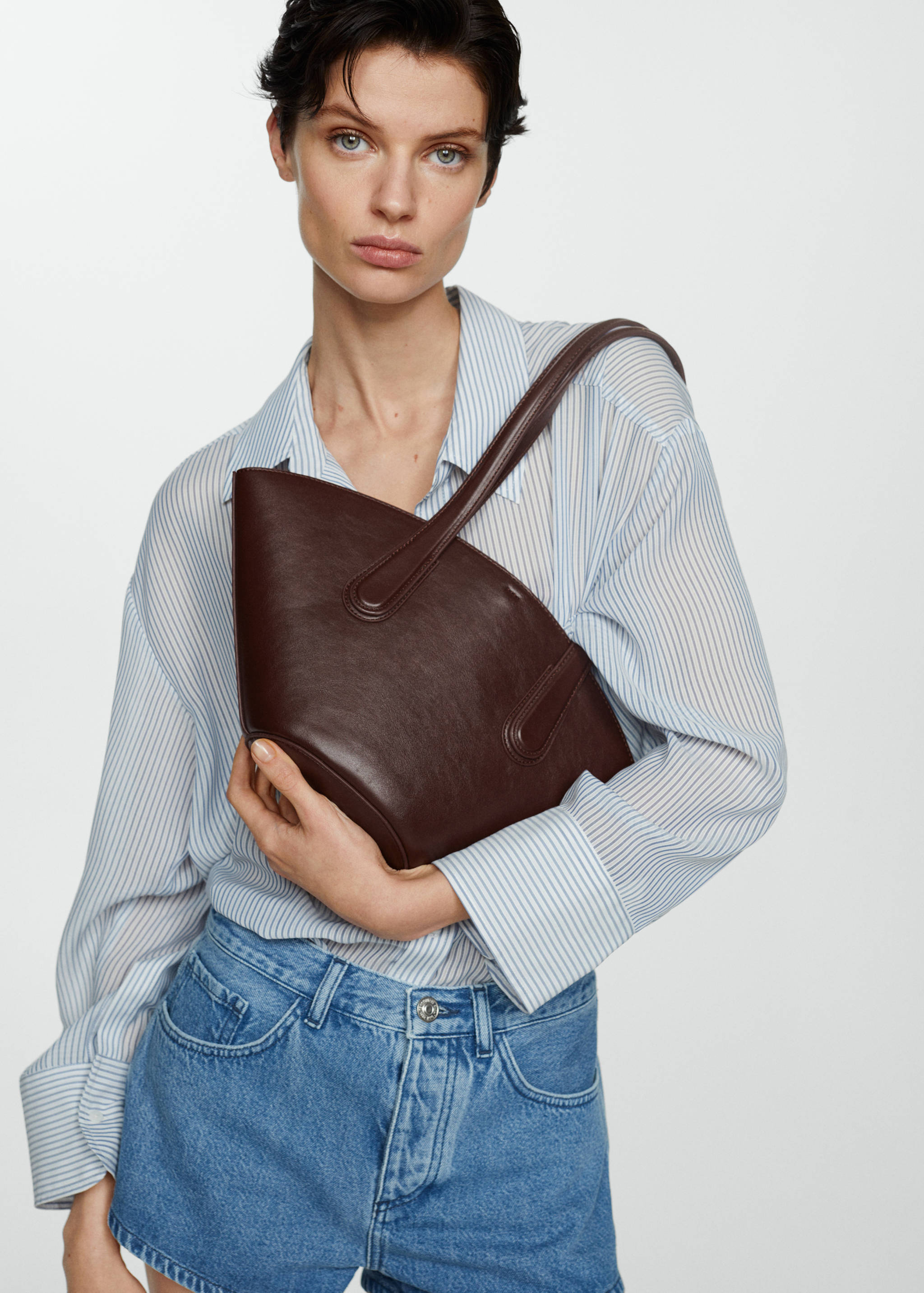 Faux-leather shopper bag - General plane