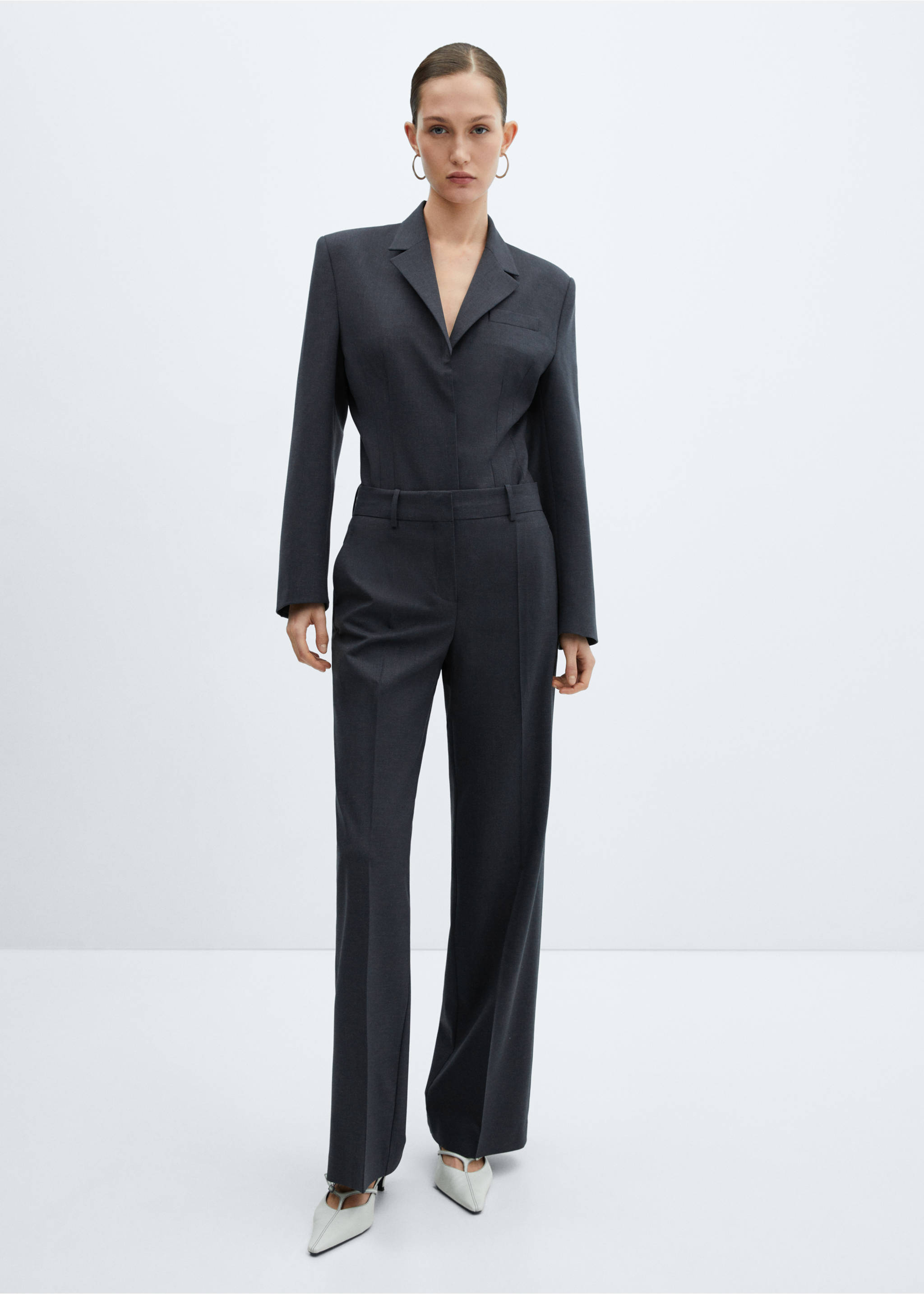 Fitted wool suit jacket - General plane, Grey. Ref: 67014483-00.