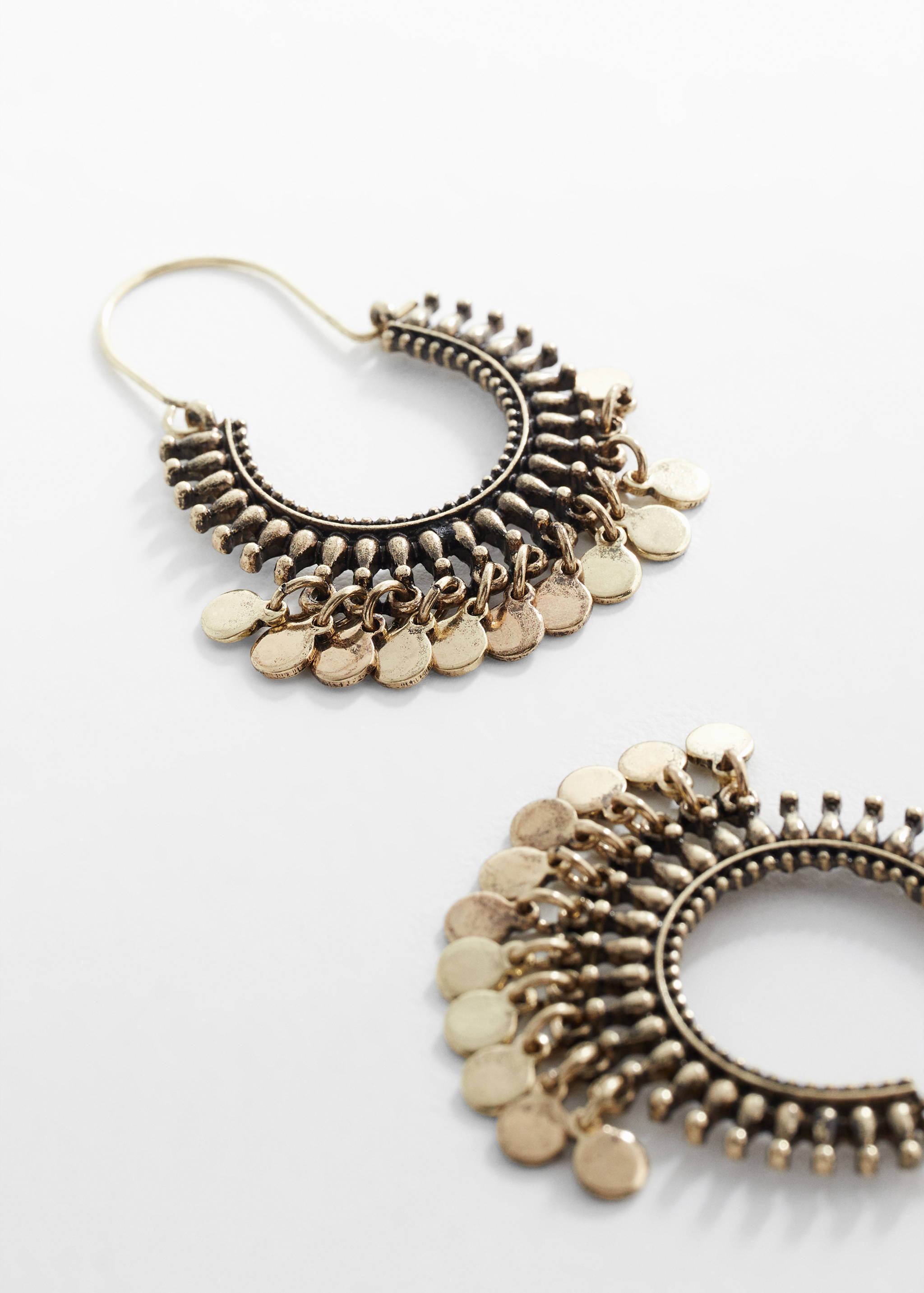 Metallic hoop earrings - Medium plane