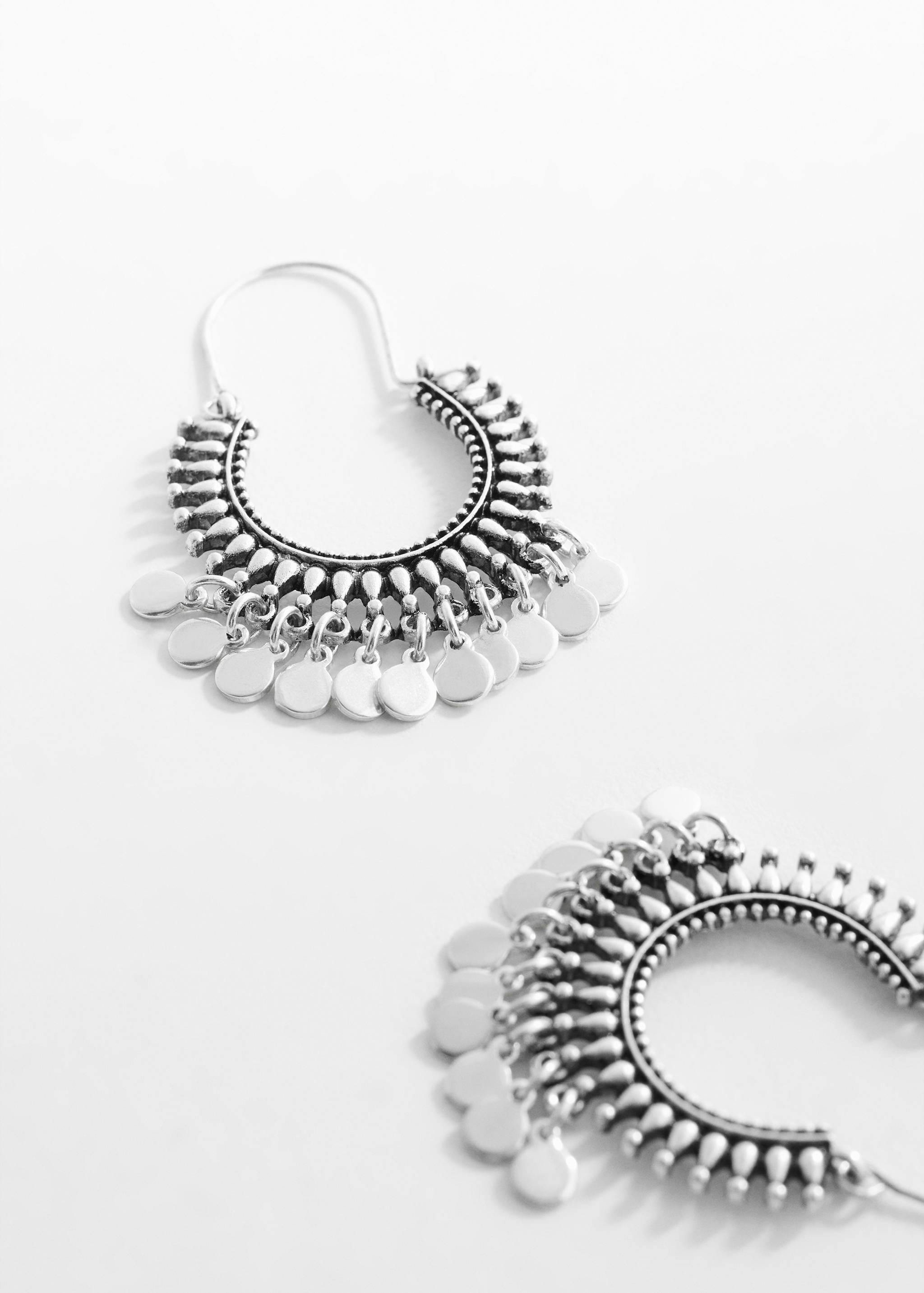 Metallic hoop earrings - Medium plane
