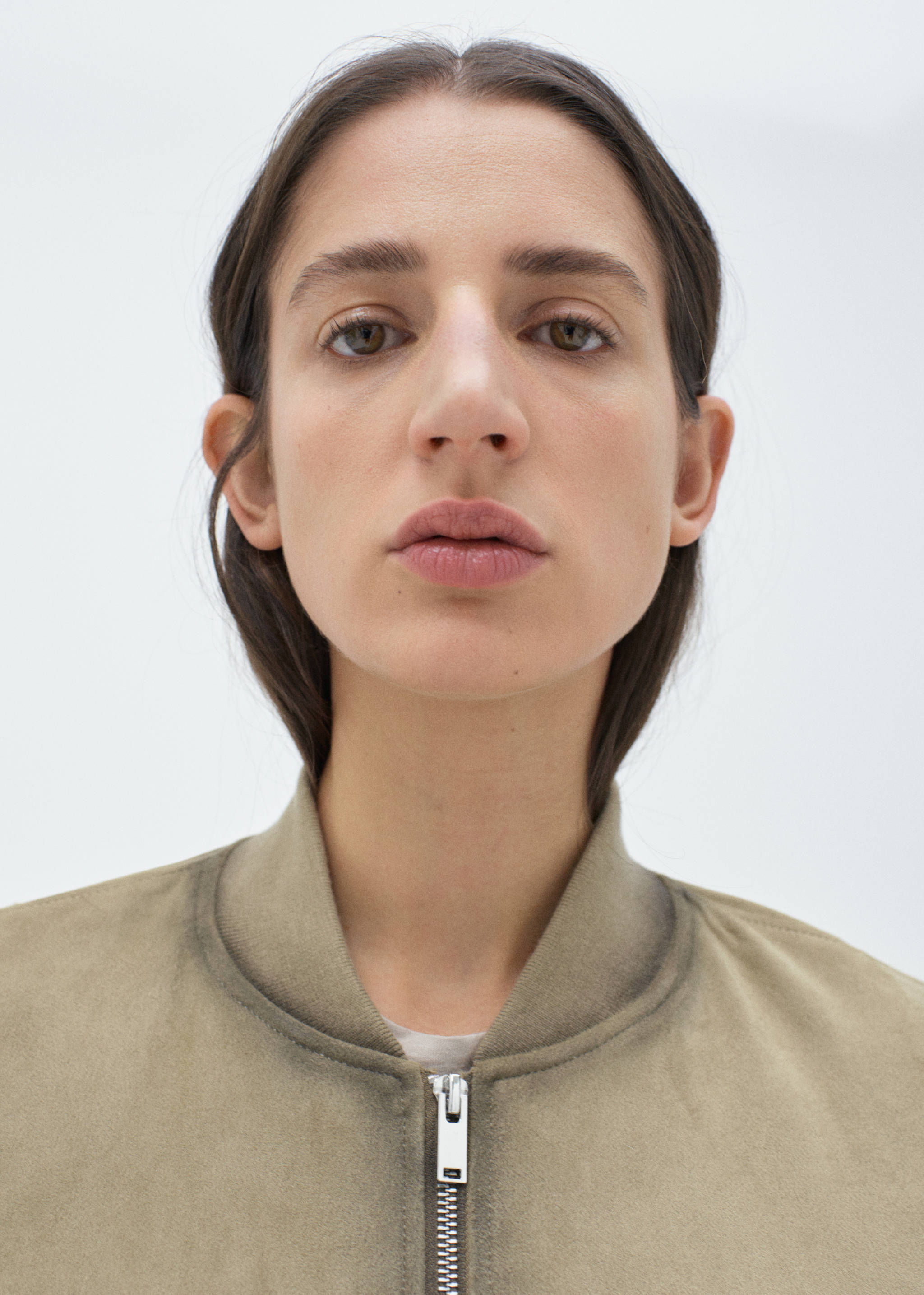 磨损效果飞行员皮夹克 - null