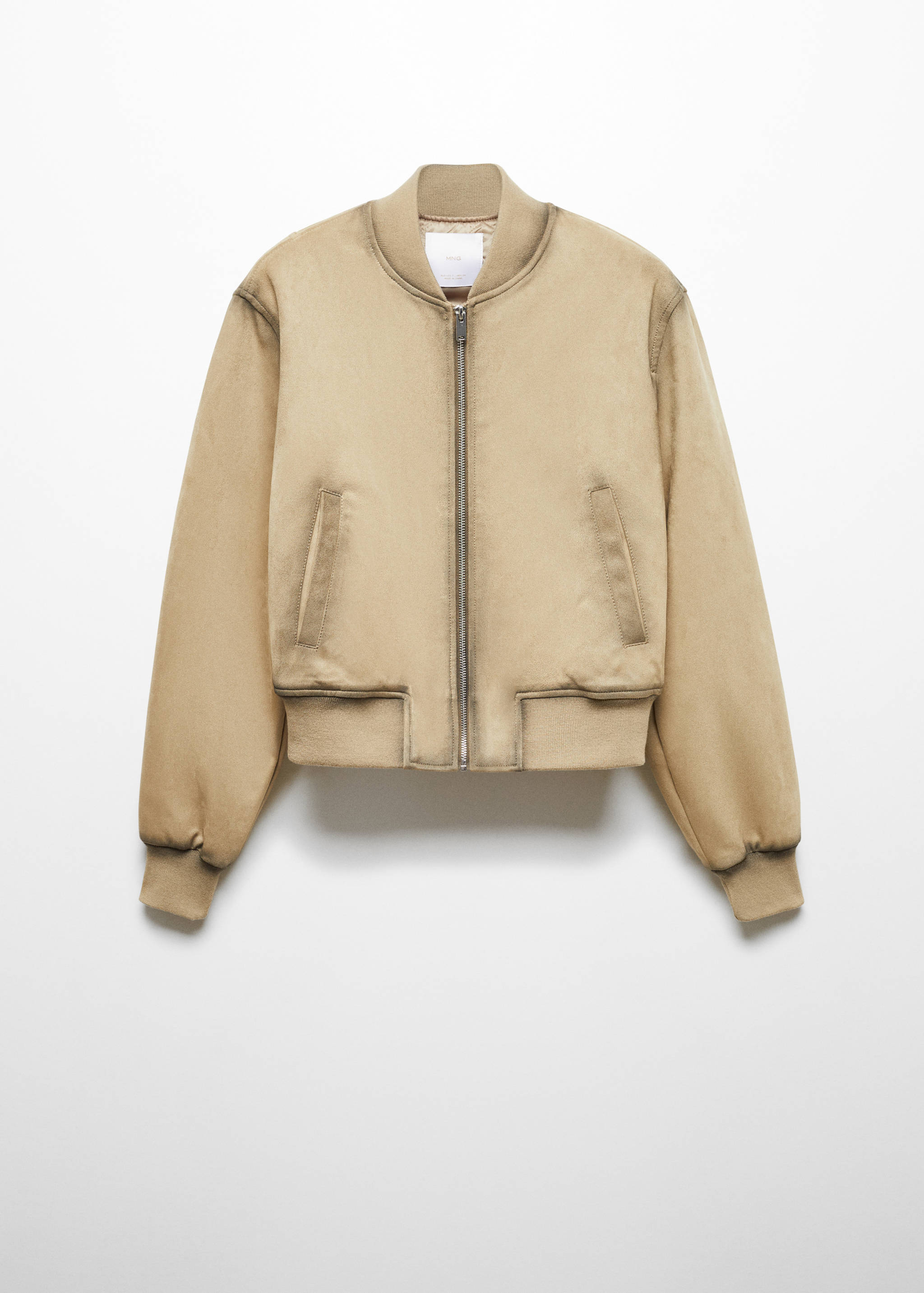 Worn faux-leather bomber jacket - Article without model