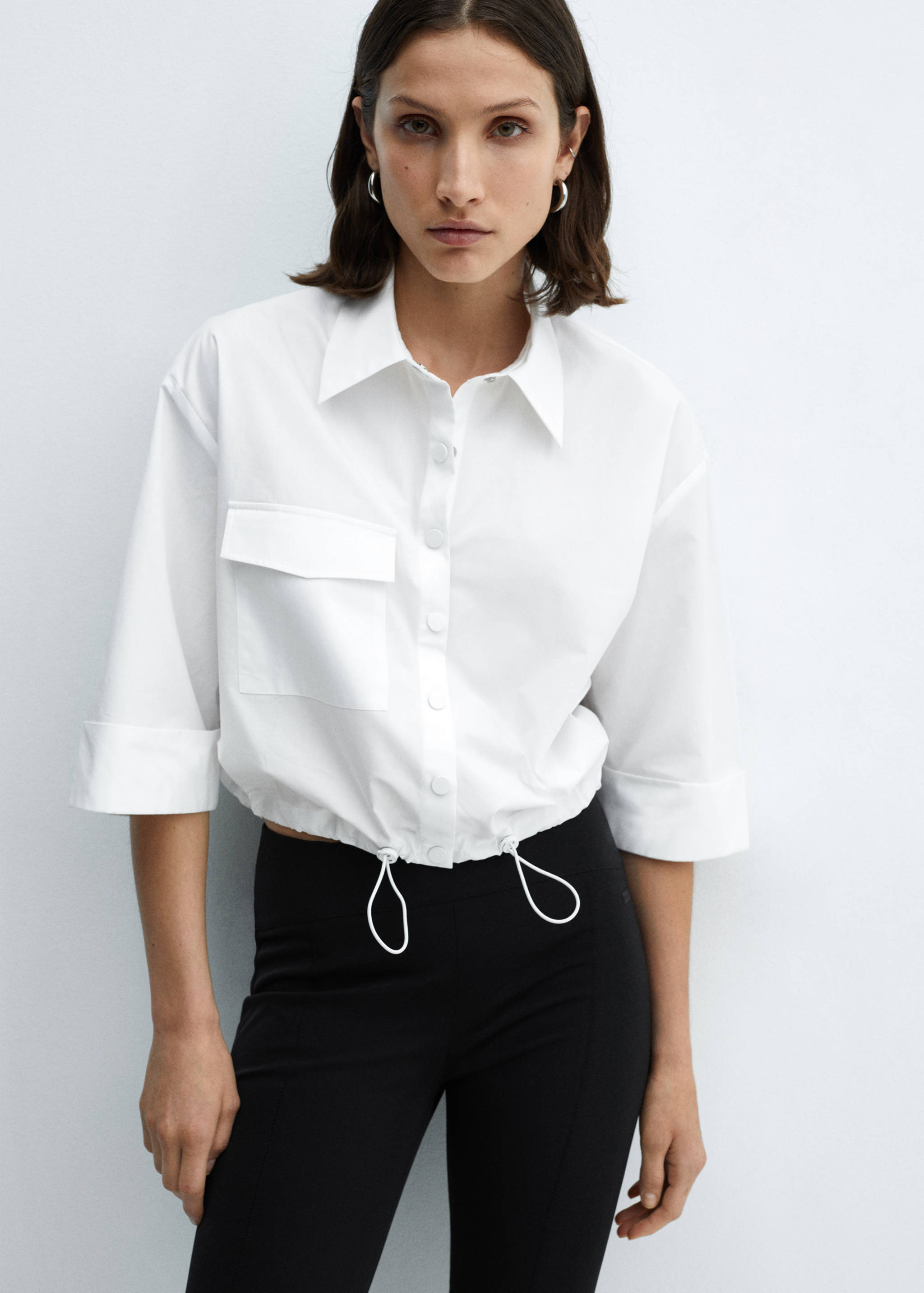 Camisa de algodão com base ajustável - Plano médio