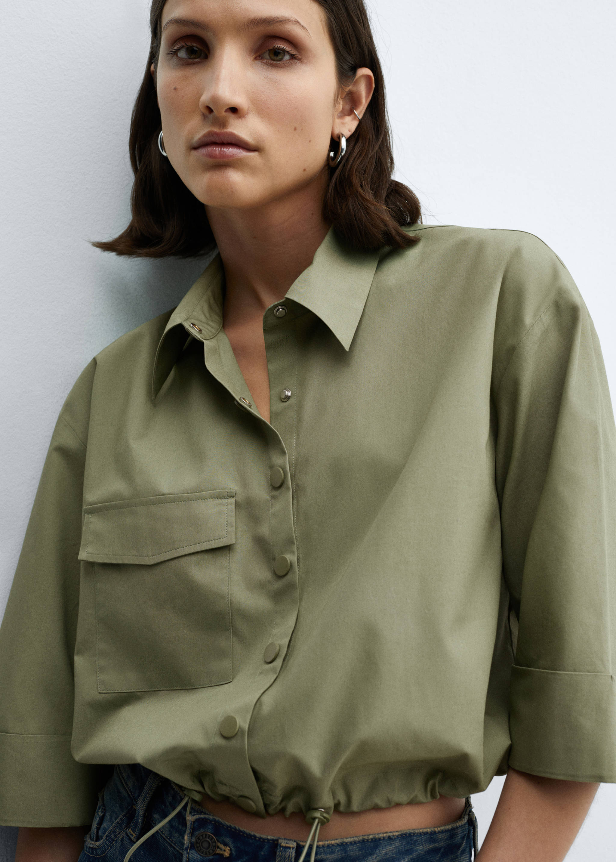 Camisa de algodão com base ajustável - Pormenor do artigo 1