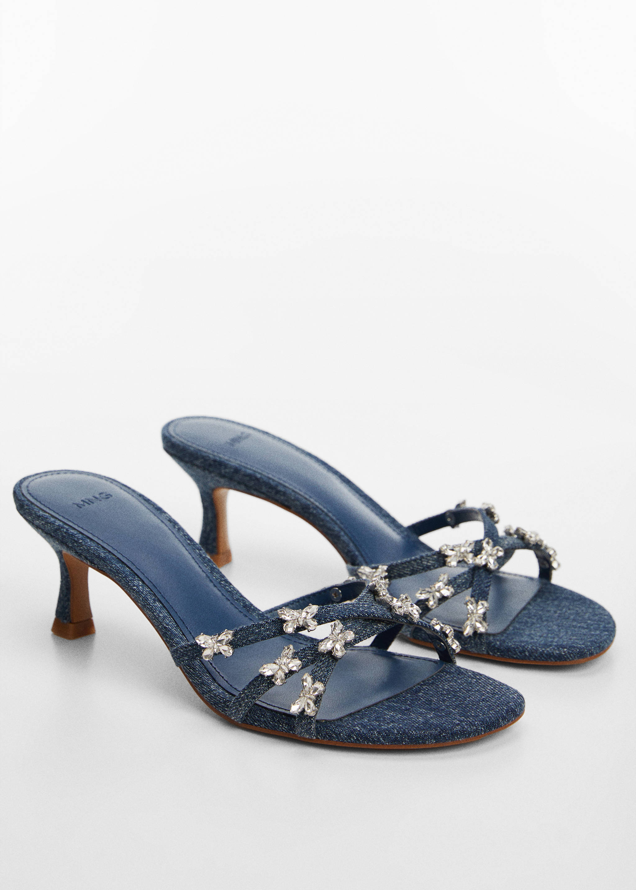Heeled denim sandals - Medium plane