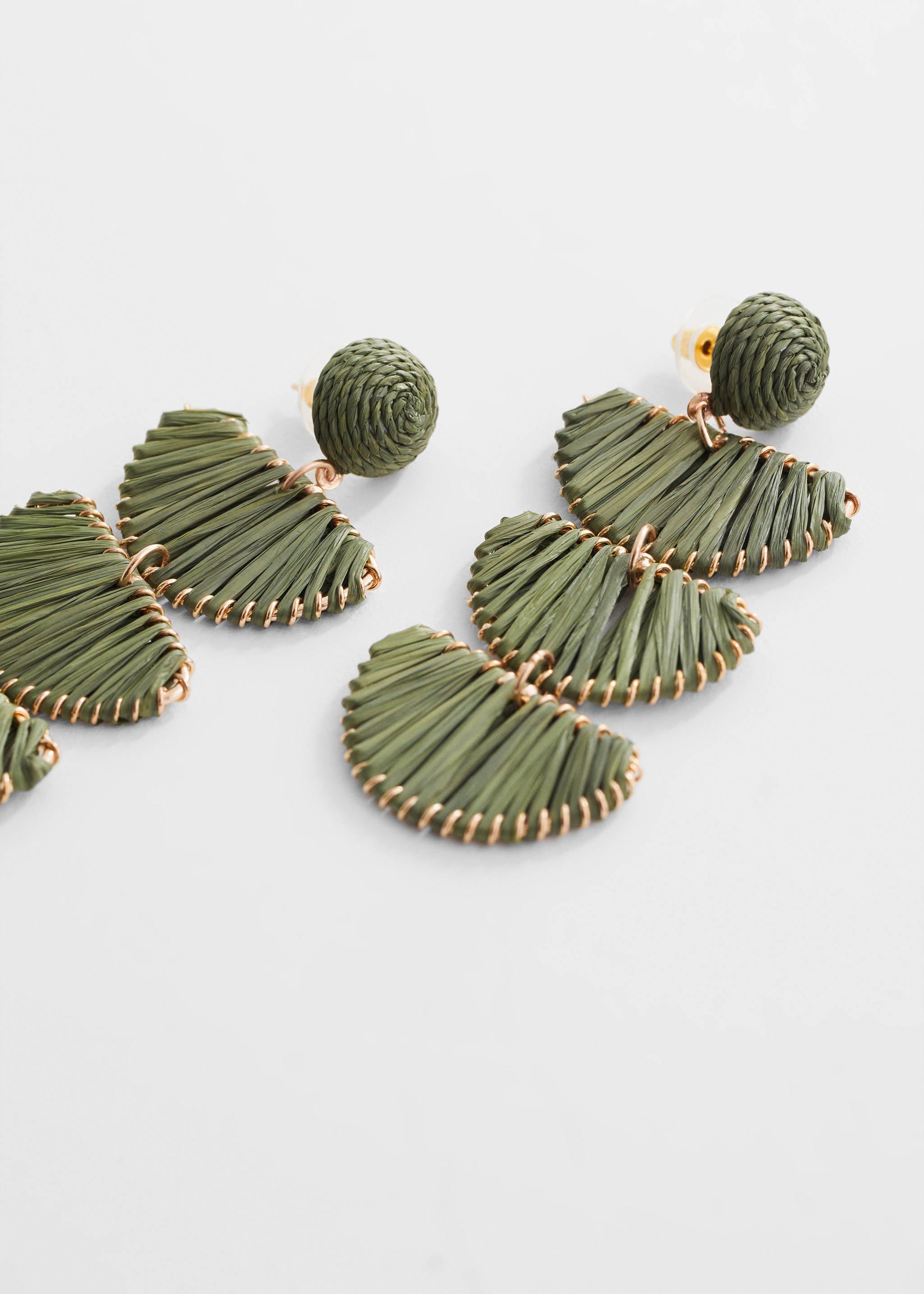 Long raffia earrings - Medium plane