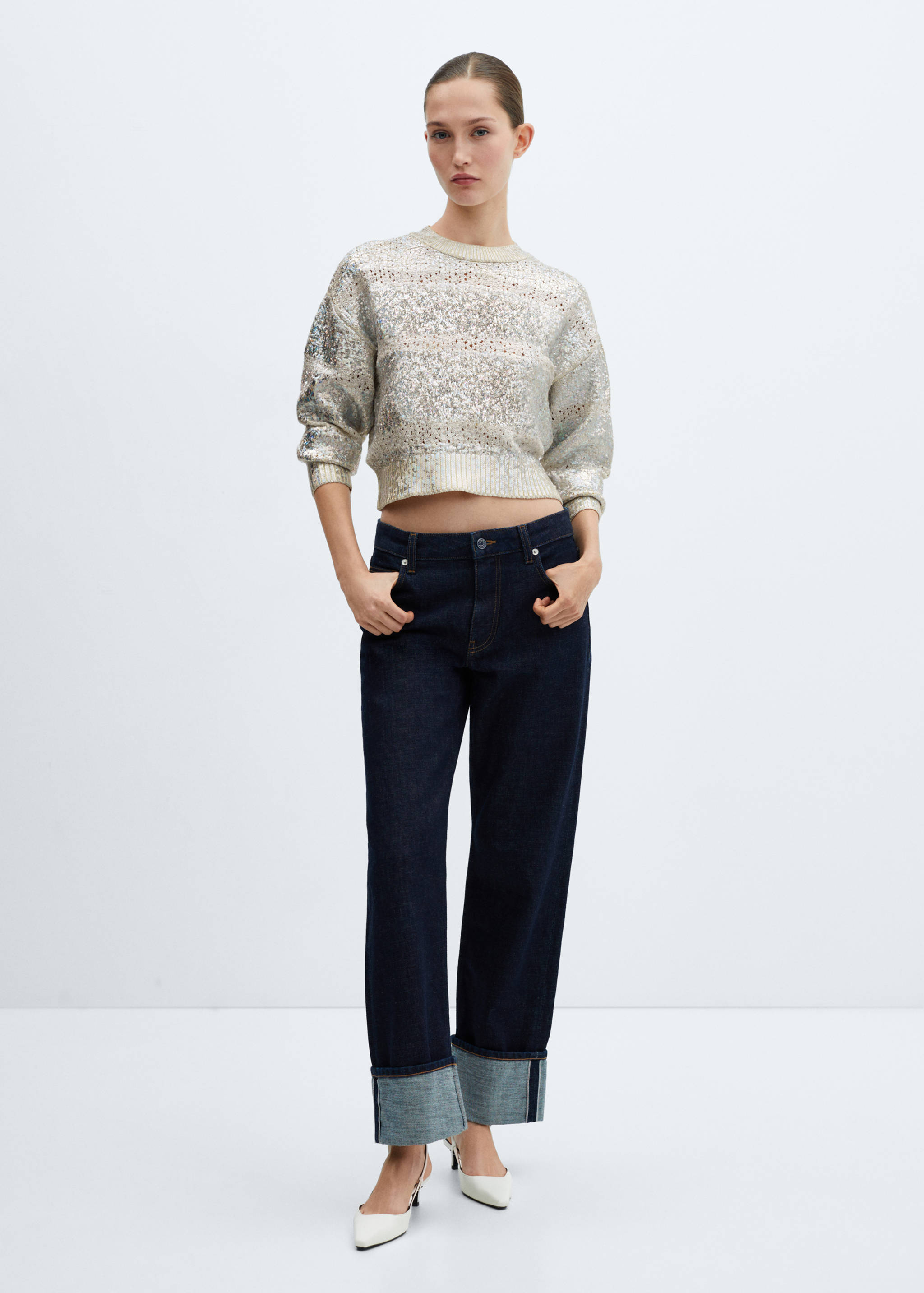 Foil sweater with iridescent effect - General plane