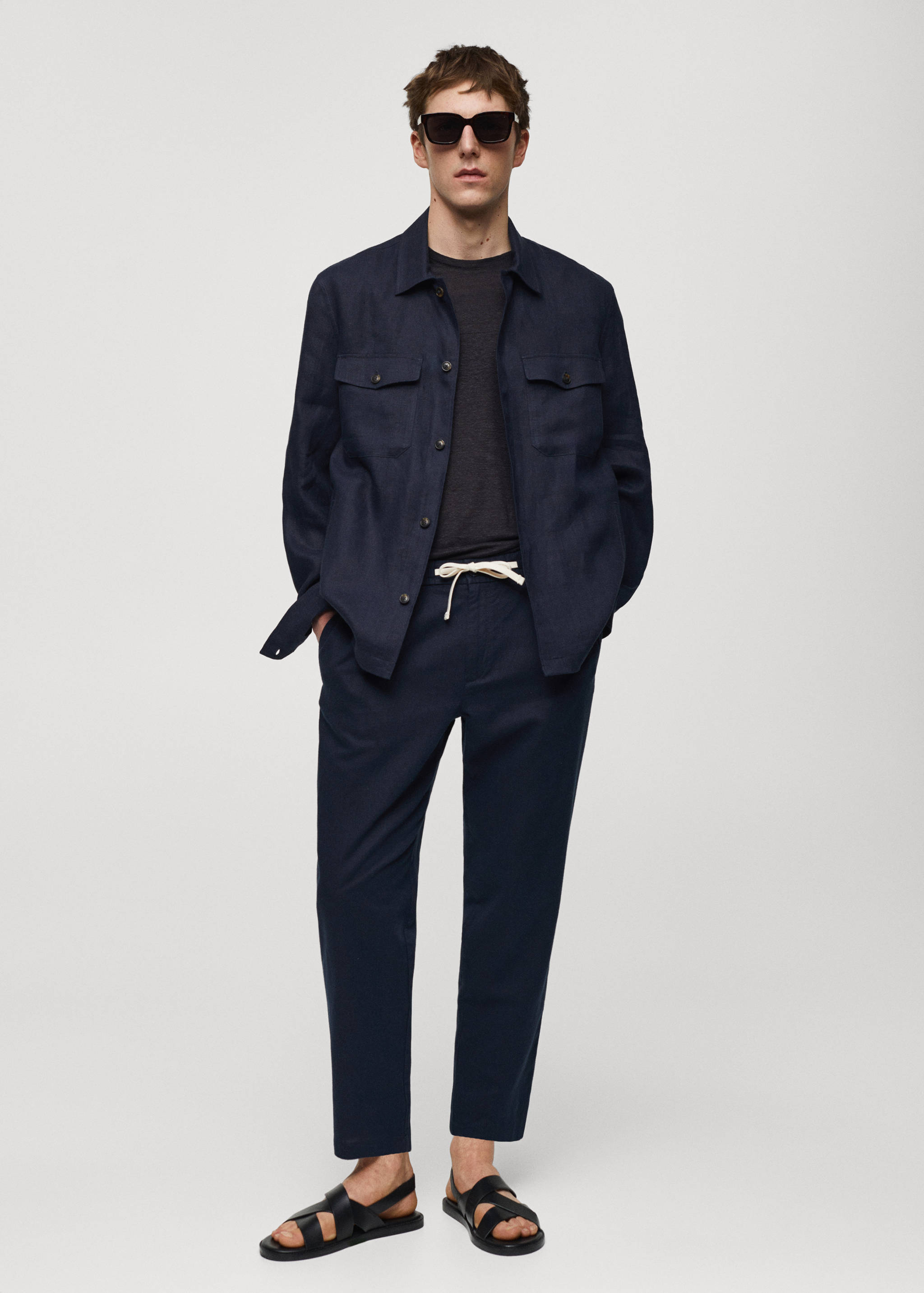 Sobrecamisa 100% lino bolsillos - Plano general