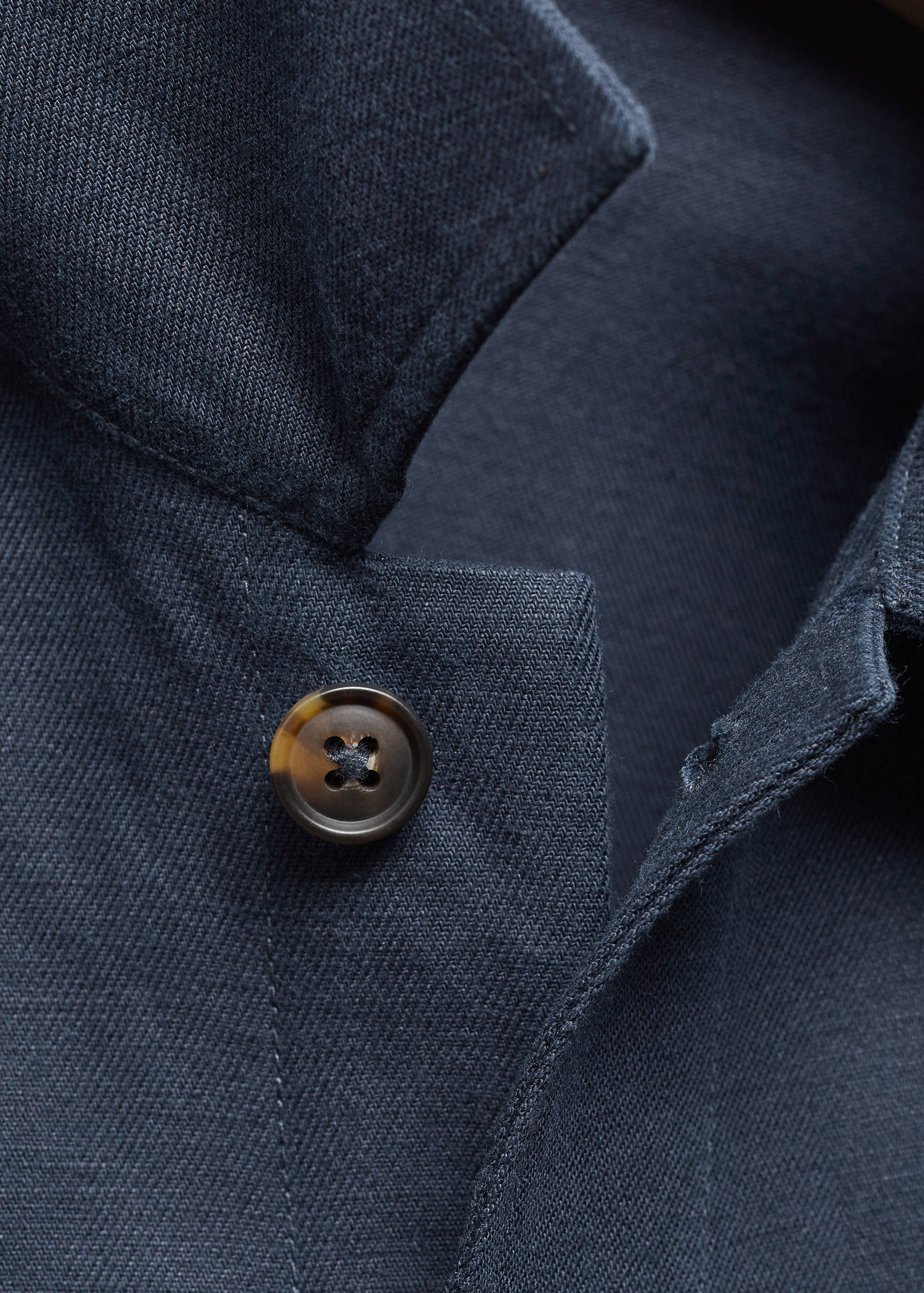 棉麻混纺口袋外套衬衫 - null