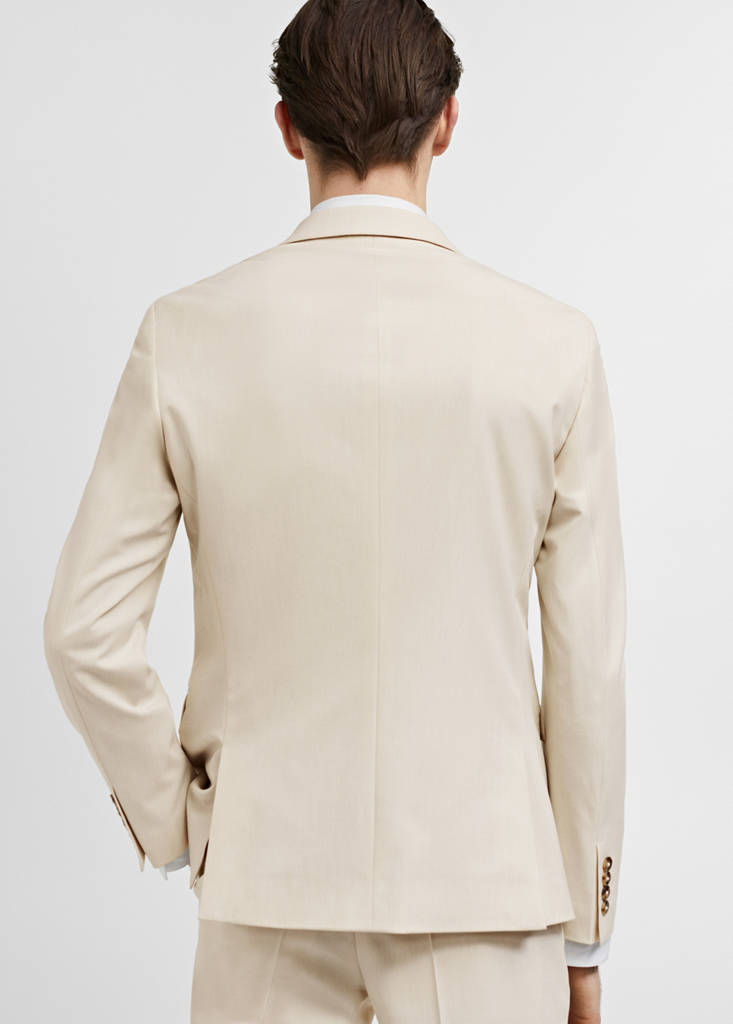 Super slim-fit suit jacket in stretch fabric — Ecru