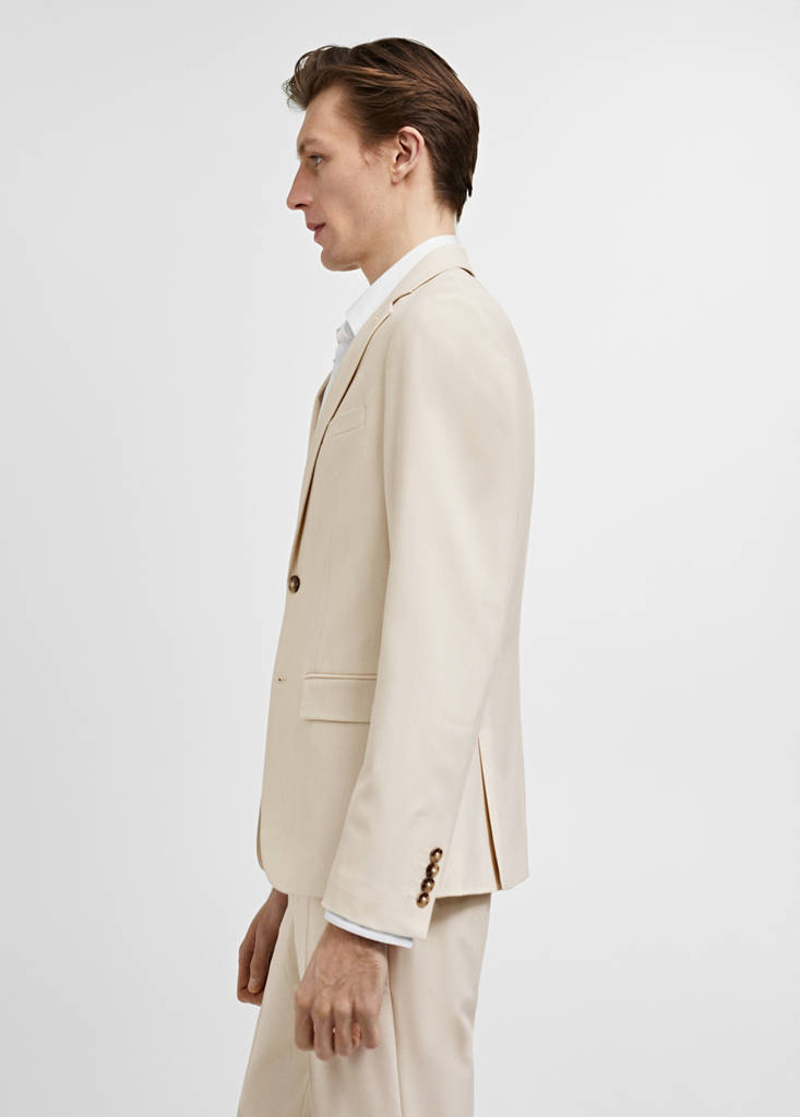 Super slim-fit suit jacket in stretch fabric — Ecru
