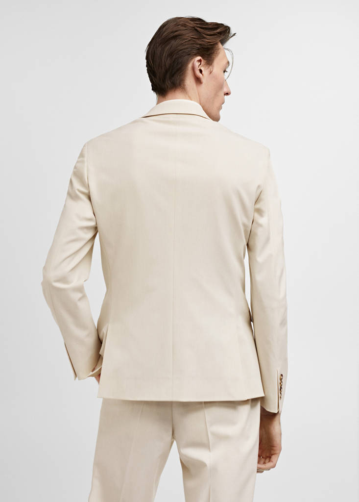 Super slim-fit suit jacket in stretch fabric — Ecru