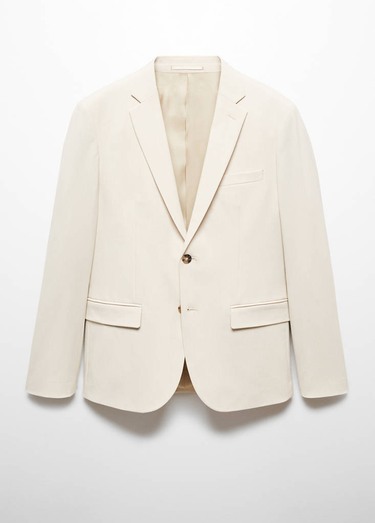 Super slim-fit suit jacket in stretch fabric — Ecru