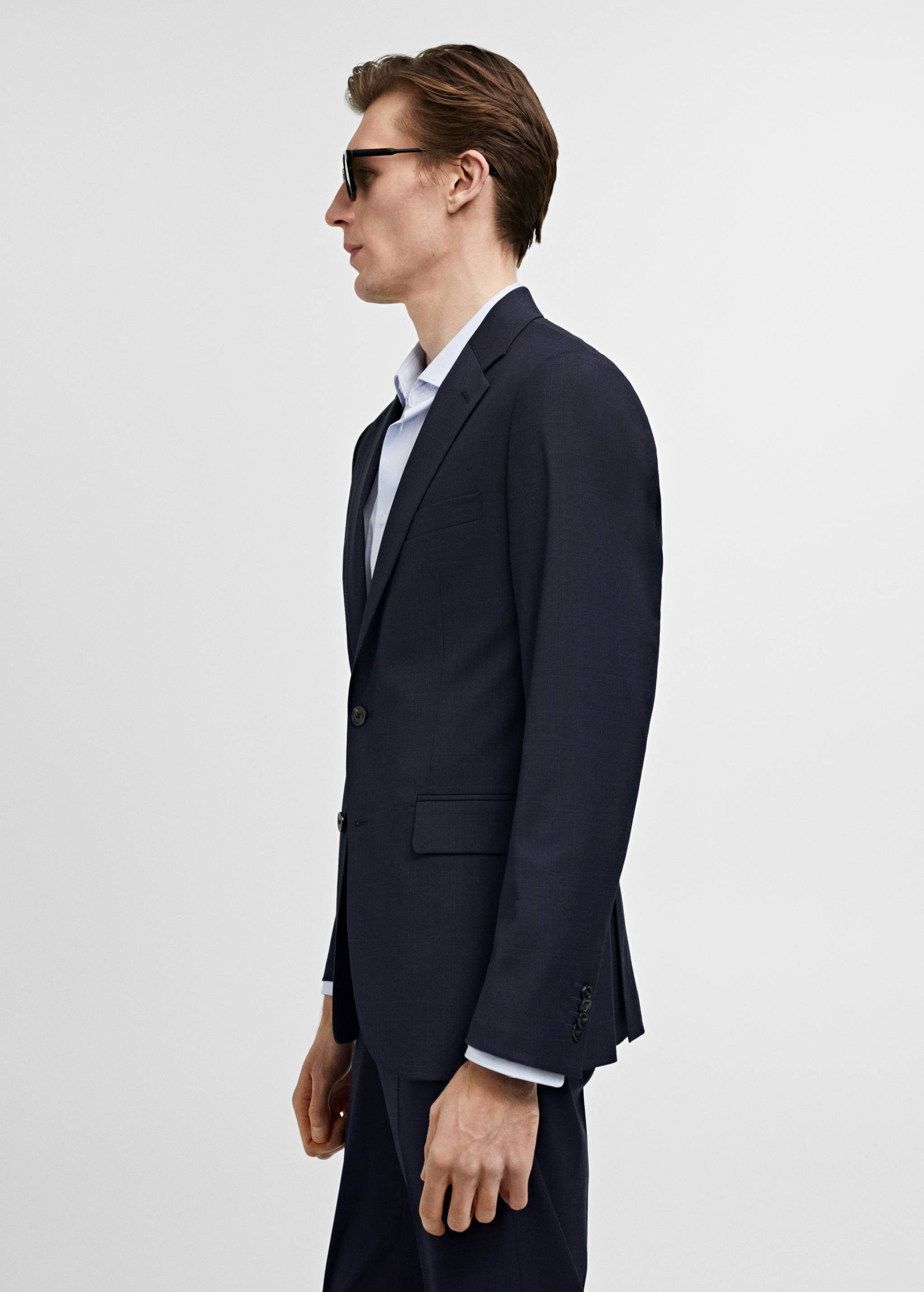 Stretch-fabric slim-fit suit blazer - Details of the article 2