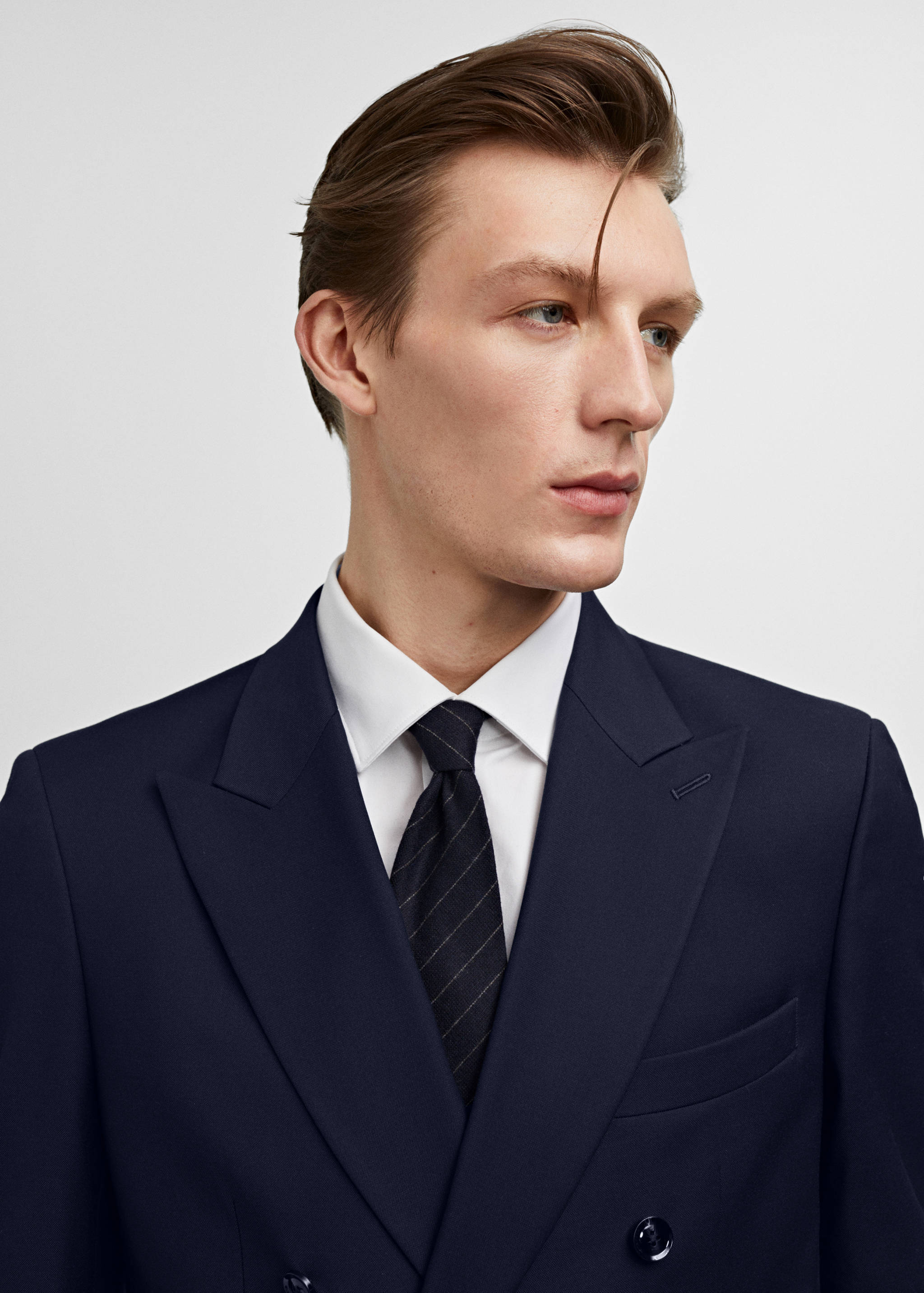 Slim fit double-breasted suit blazer - Details of the article 1