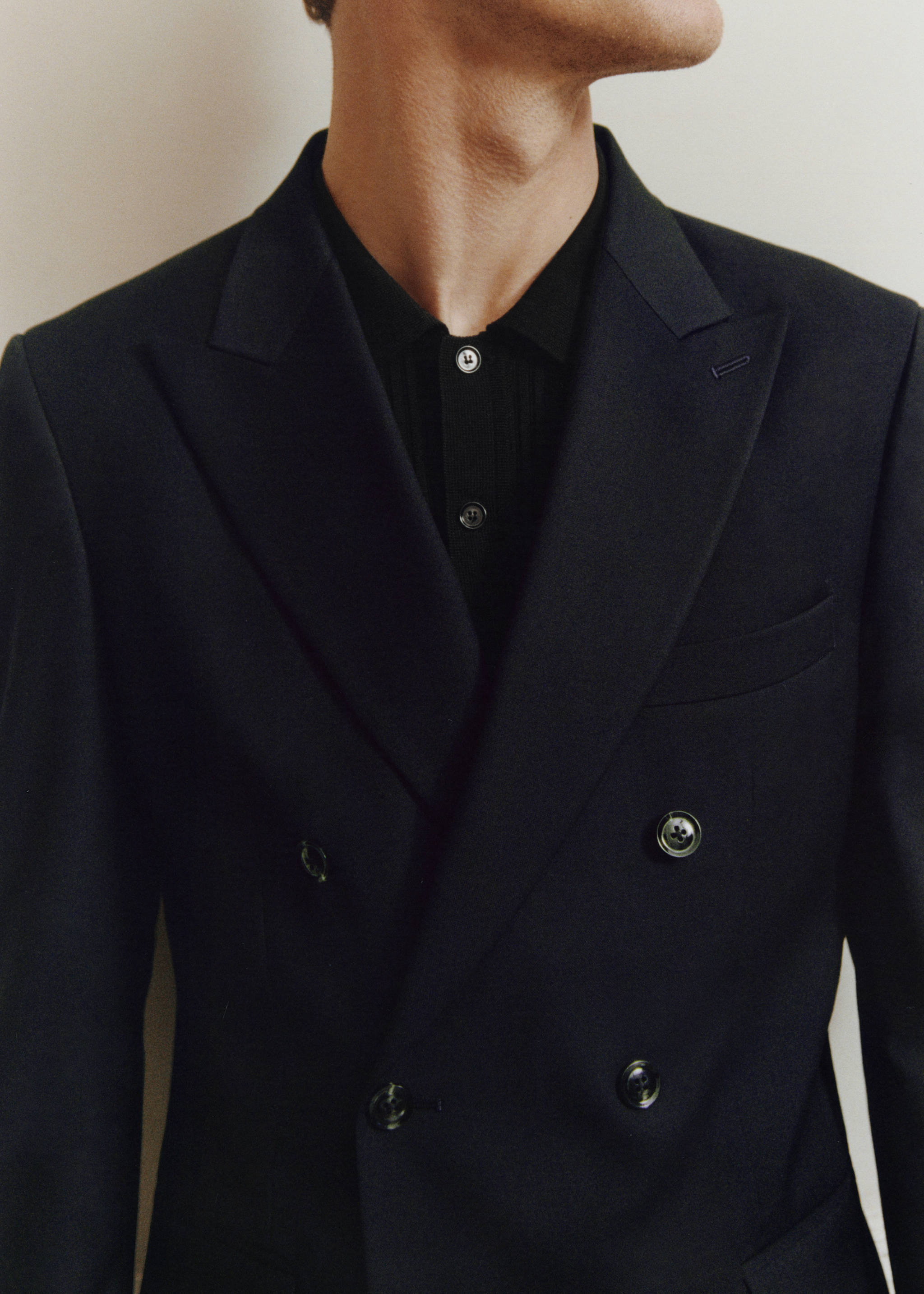 Slim fit double-breasted suit blazer - Details of the article 9