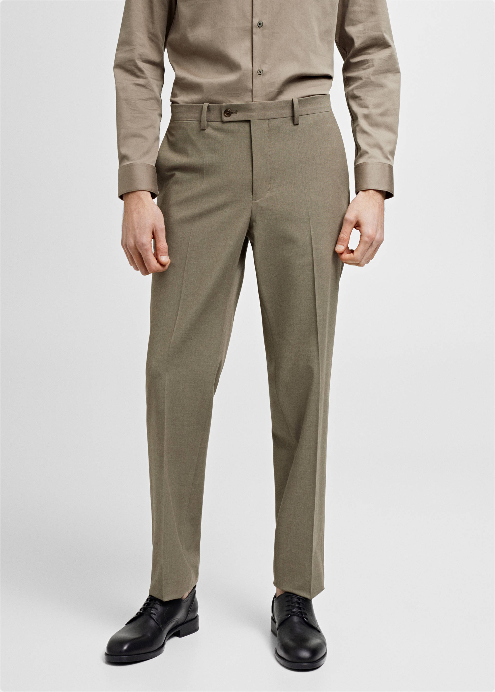 Stretch-fabric slim-fit suit trousers - Medium plane