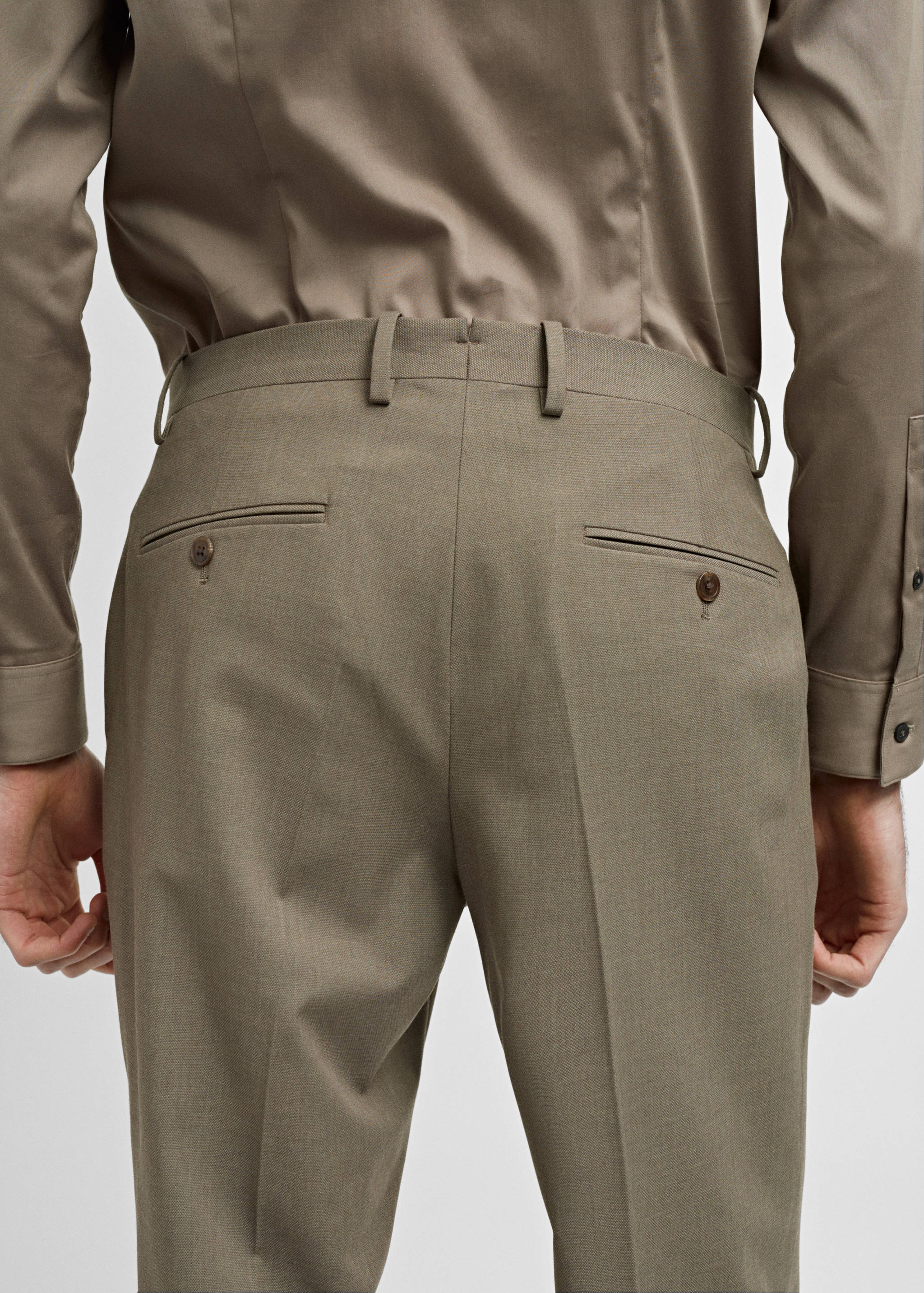 Stretch-fabric slim-fit suit trousers - Details of the article 4