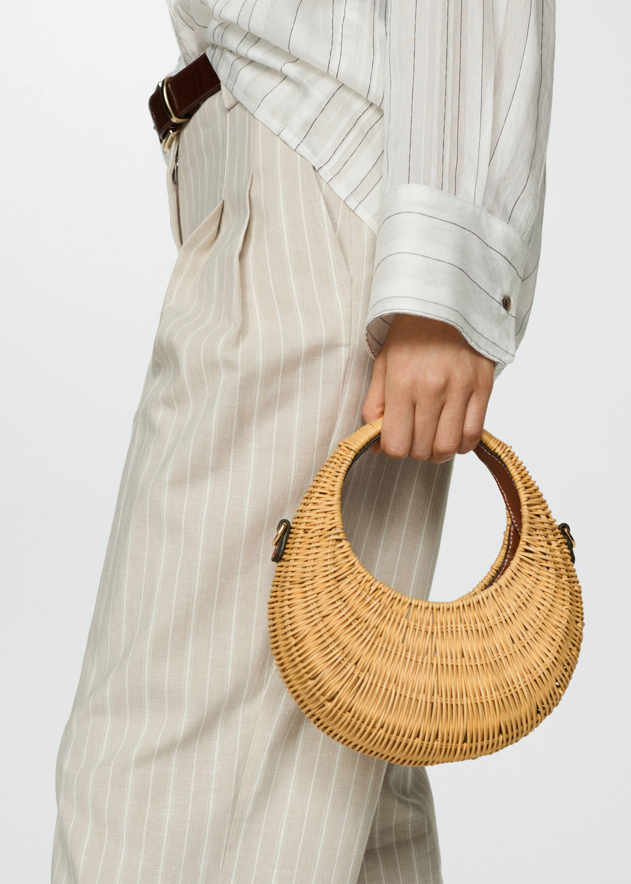 Rattan bag with double handle - General plane