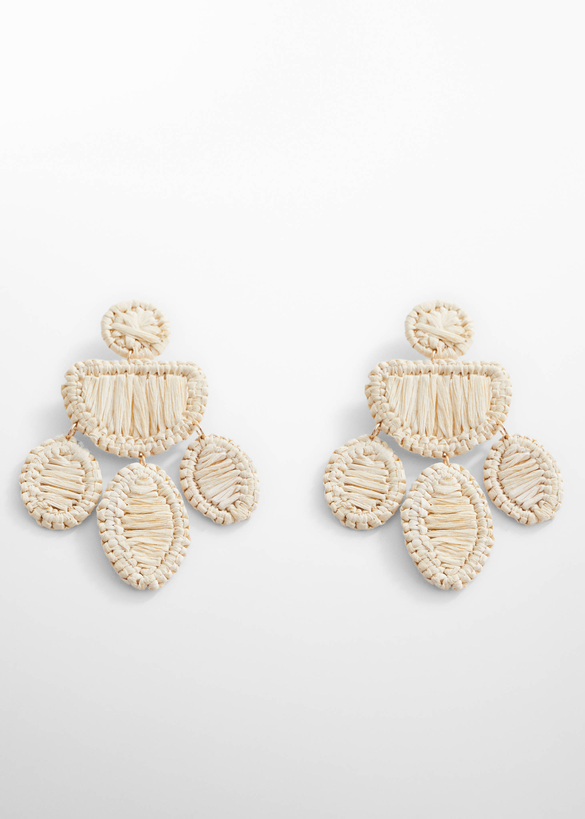 Long raffia earrings - Article without model