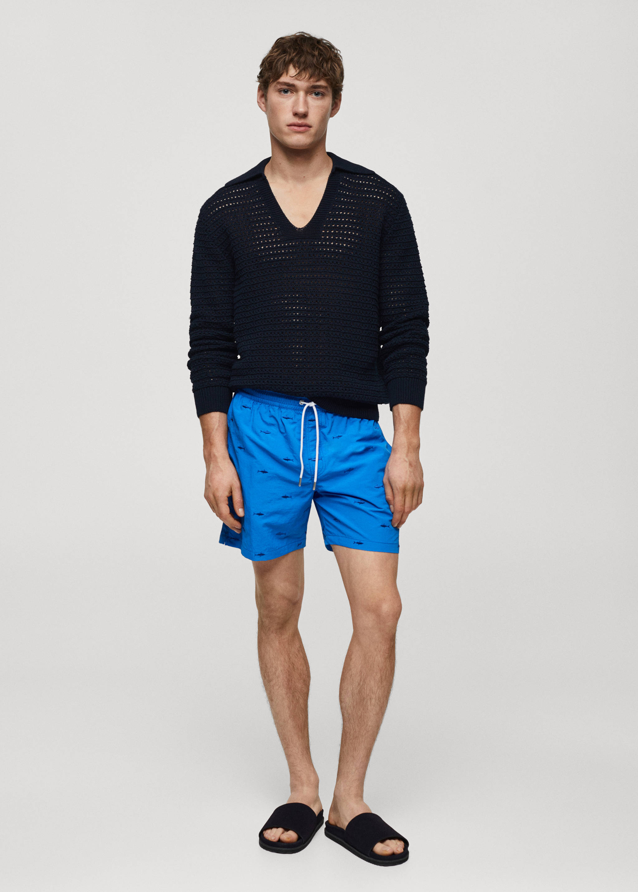 Lace fish-embroidered swimsuit - General plane