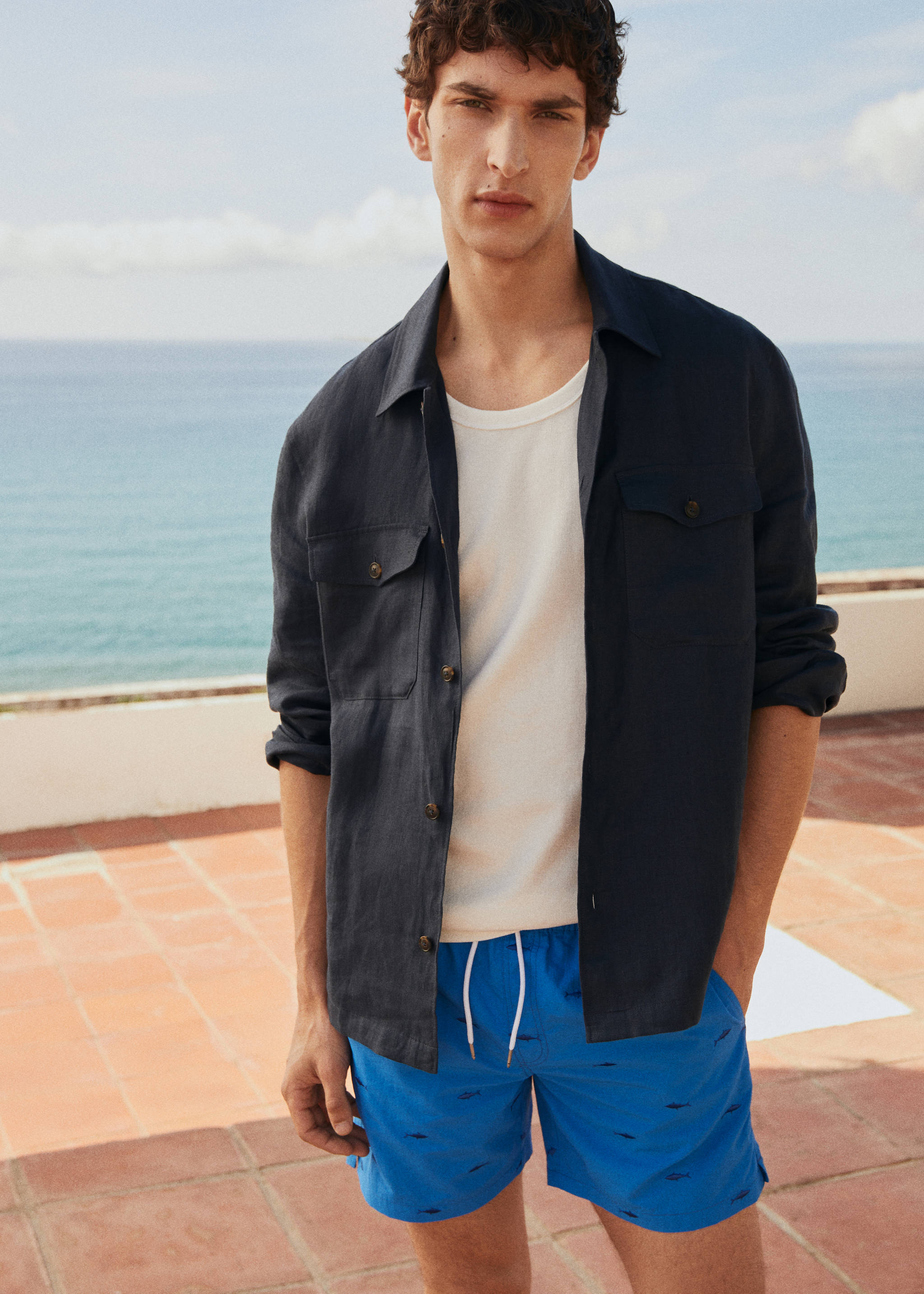 Lace fish-embroidered swimsuit - Details of the article 5