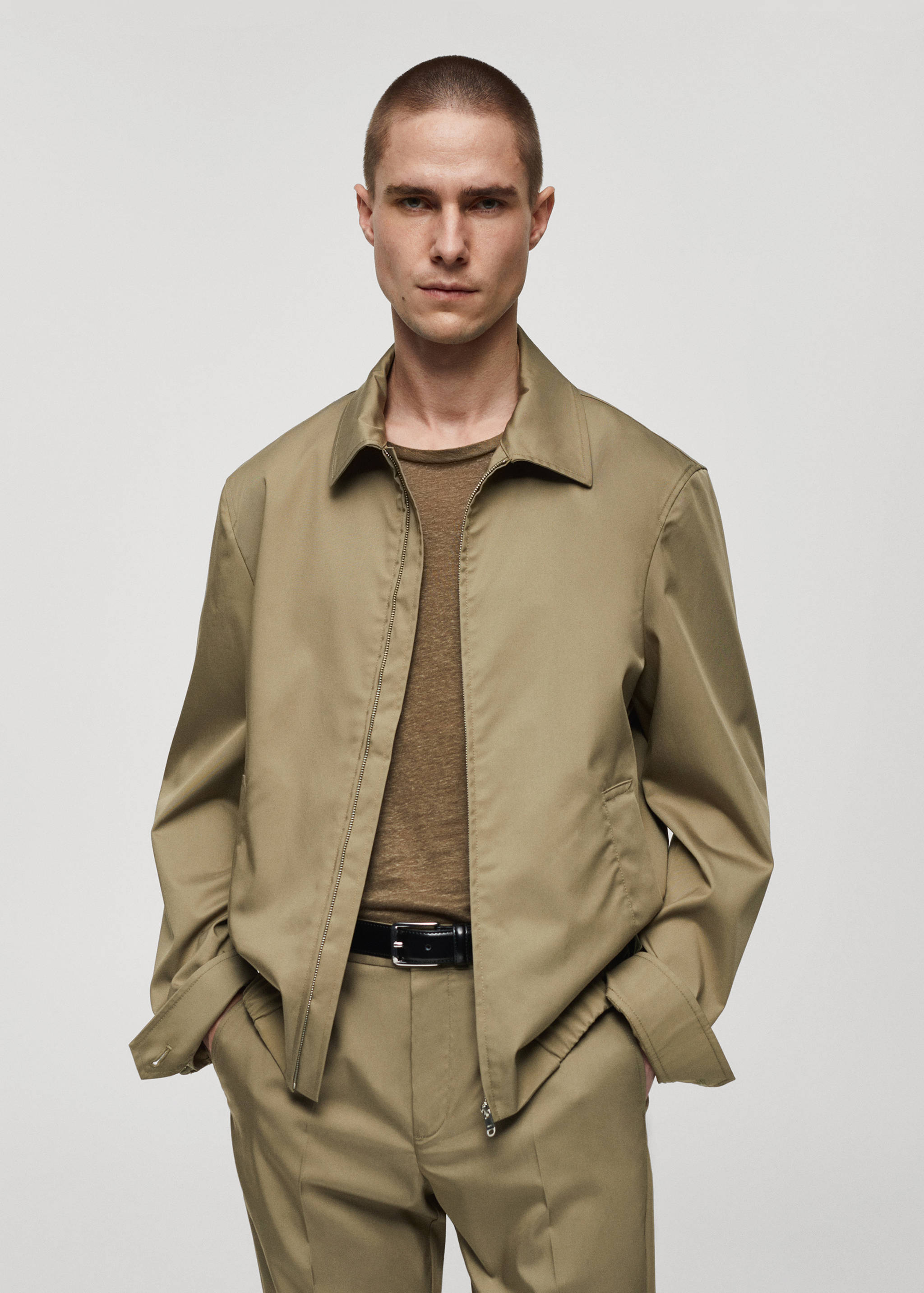 Bomber jacket with zip - Medium plane