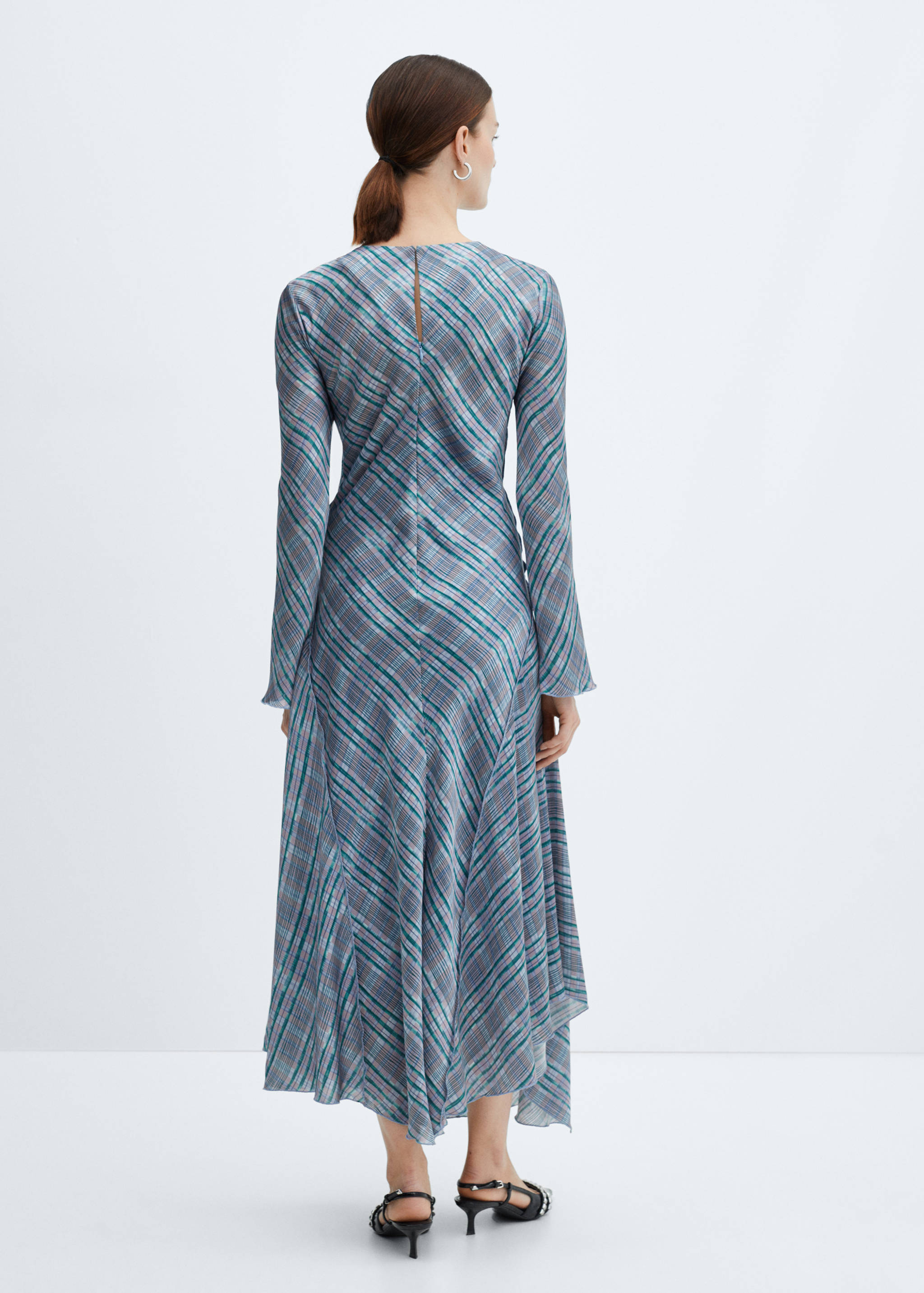 Satin check dress - Reverse of the article