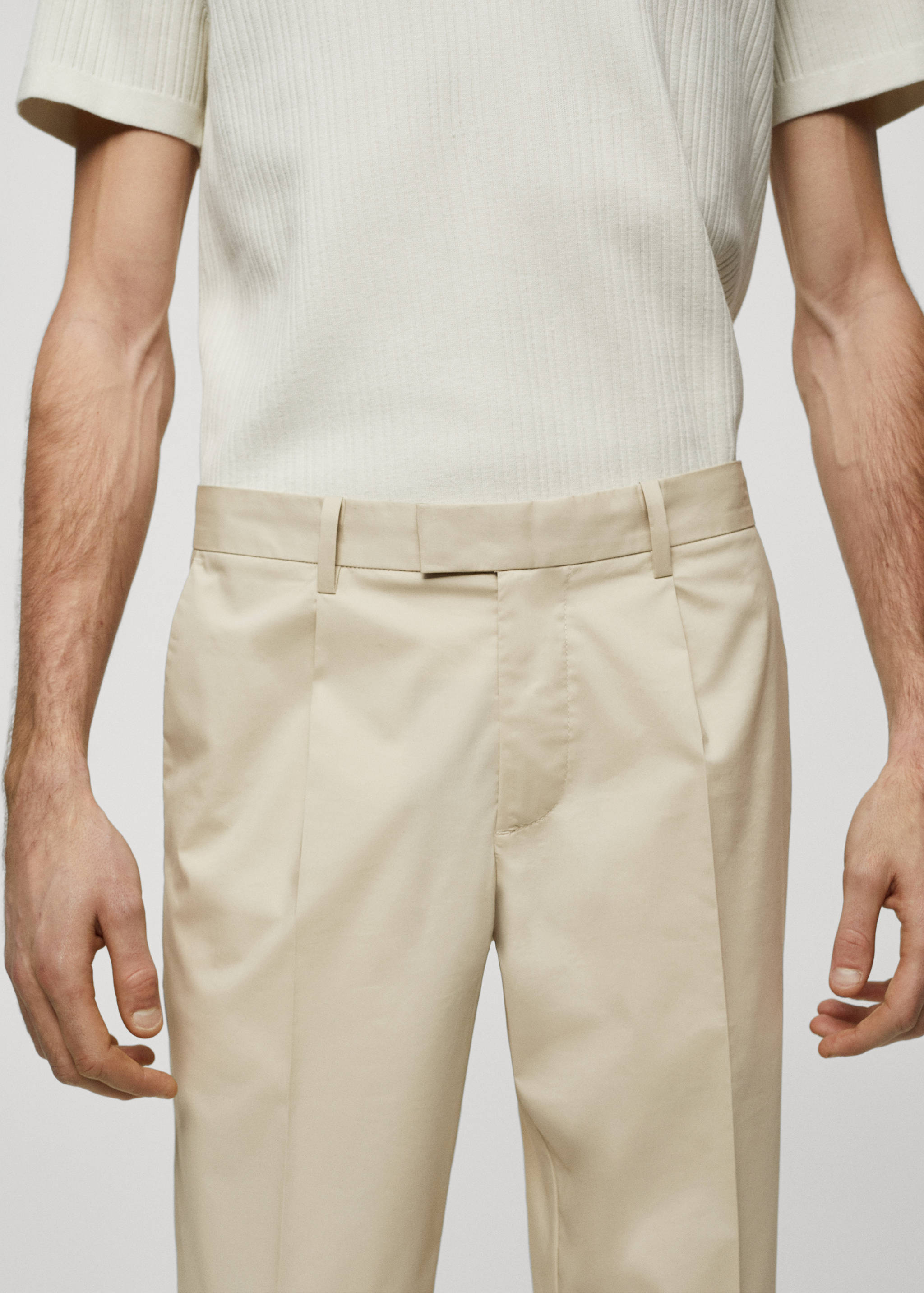 Pantalon coton slim-fit pinces - Détail de l'article 1