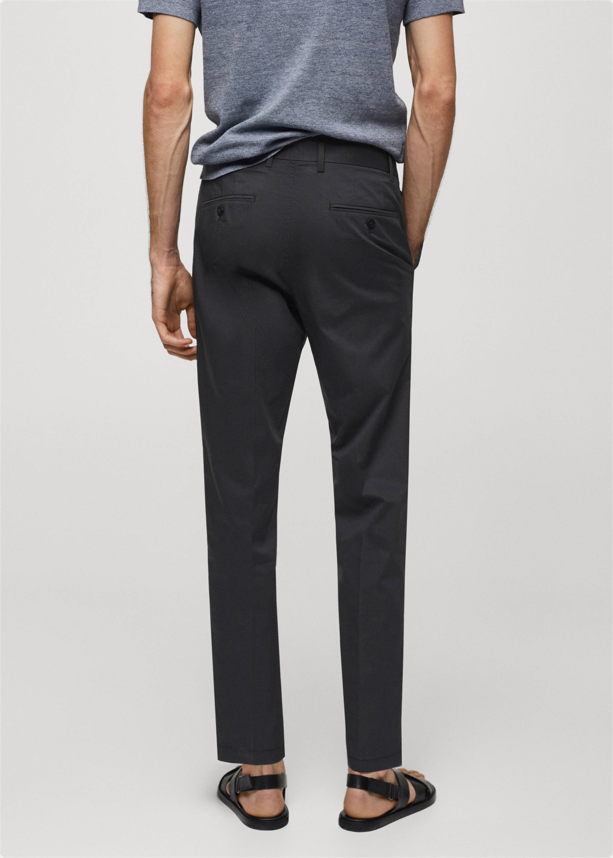Pantalon coton slim-fit pinces - Verso de l’article