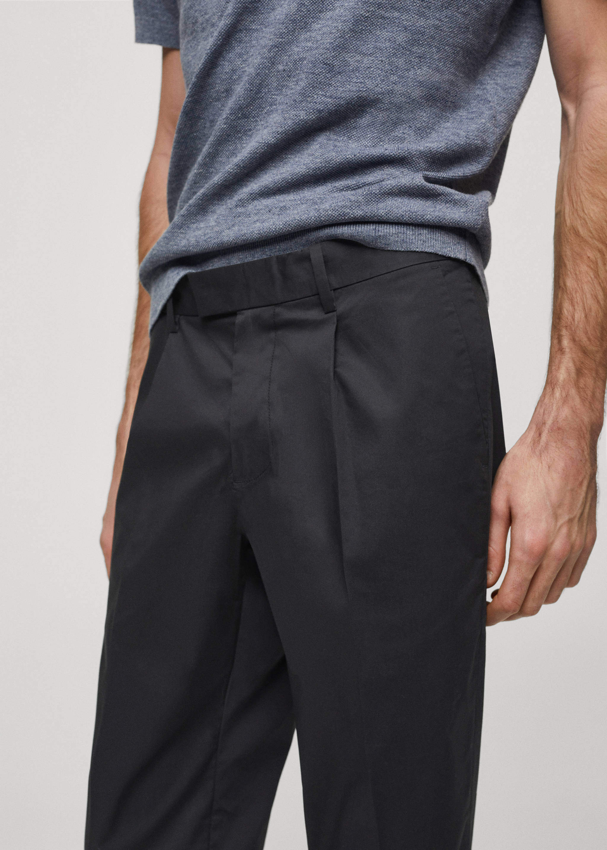 Pantalon coton slim-fit pinces - Détail de l'article 1