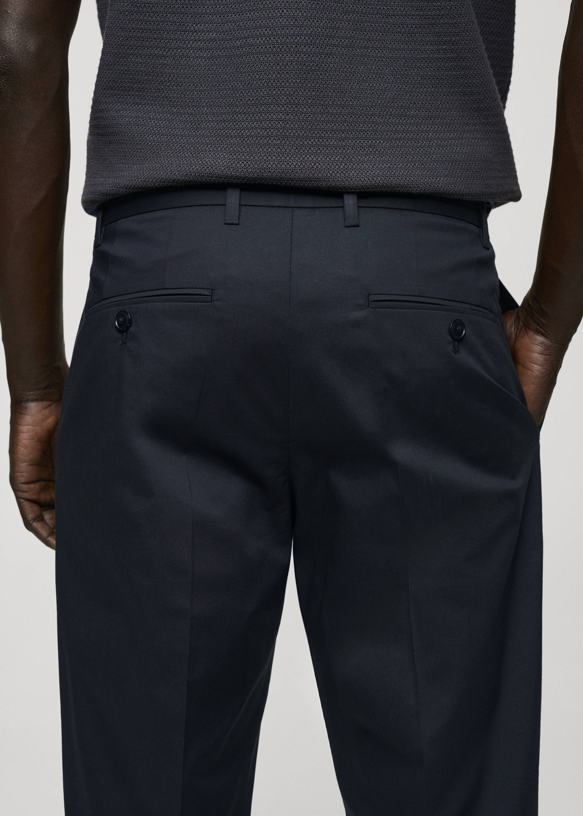 Pantalon coton slim-fit pinces - Détail de l'article 6