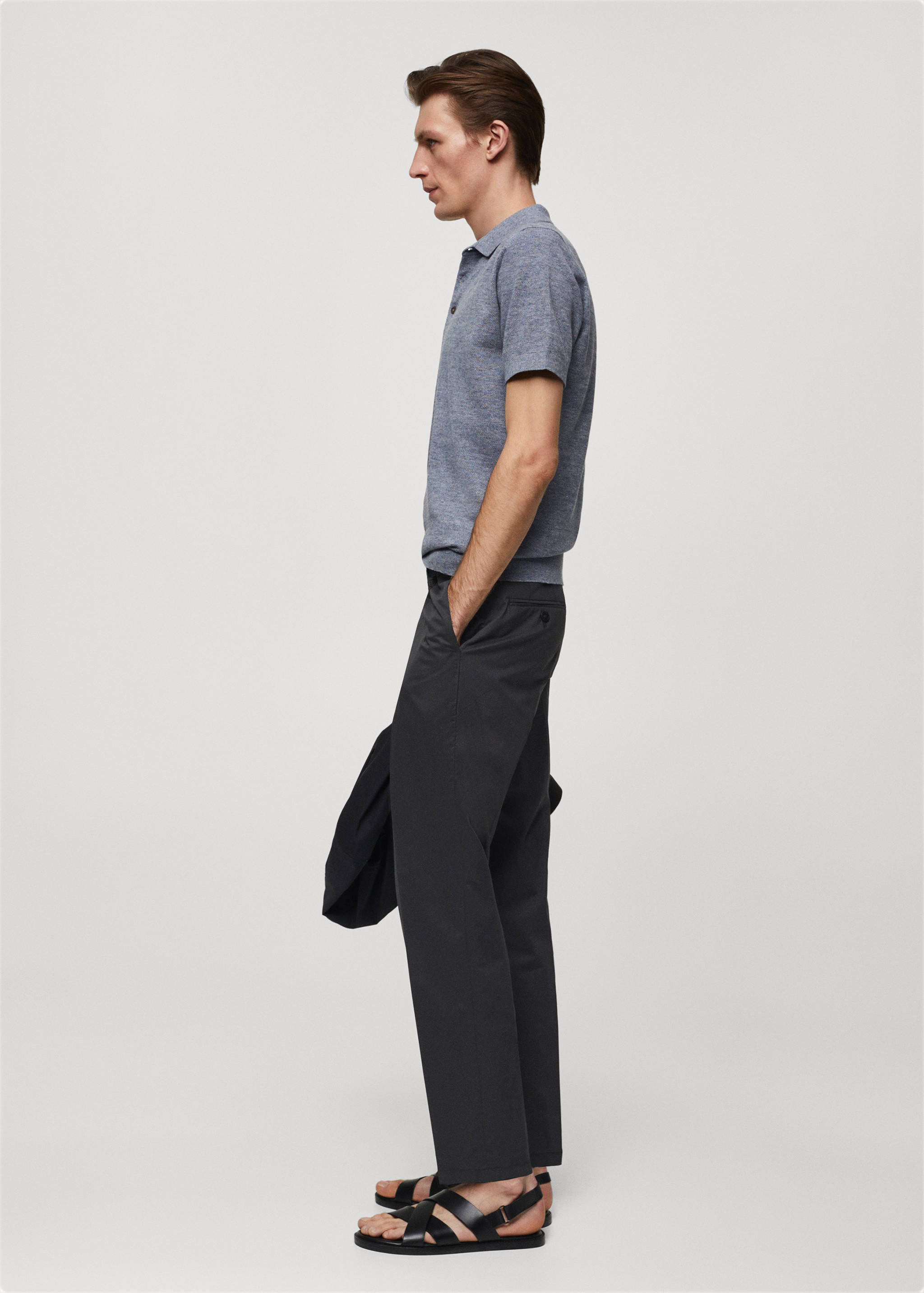 Pantalon coton slim-fit pinces - Détail de l'article 2