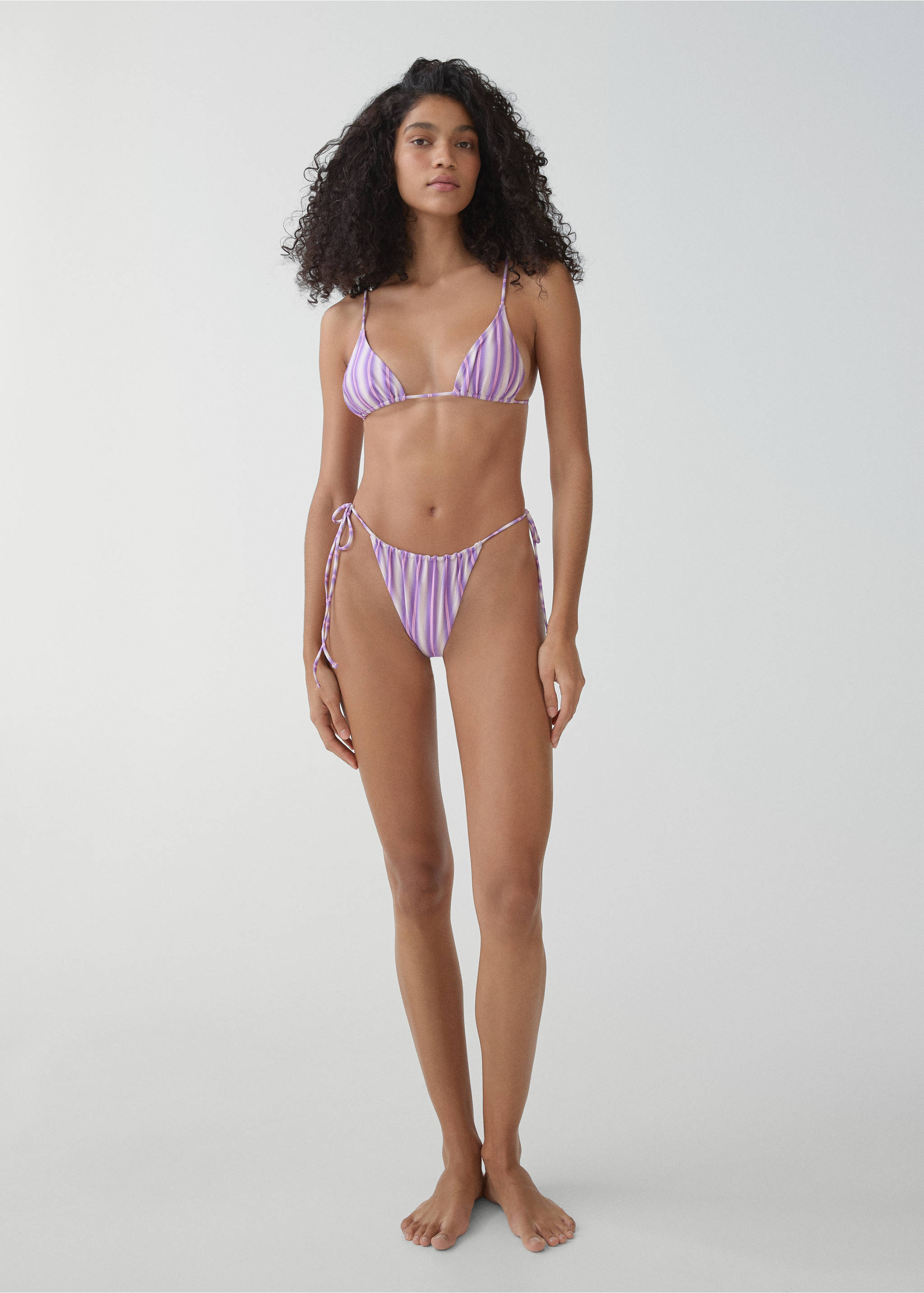 Striped bikini bottom - General plane, Lilac. Ref: 67016745-00.