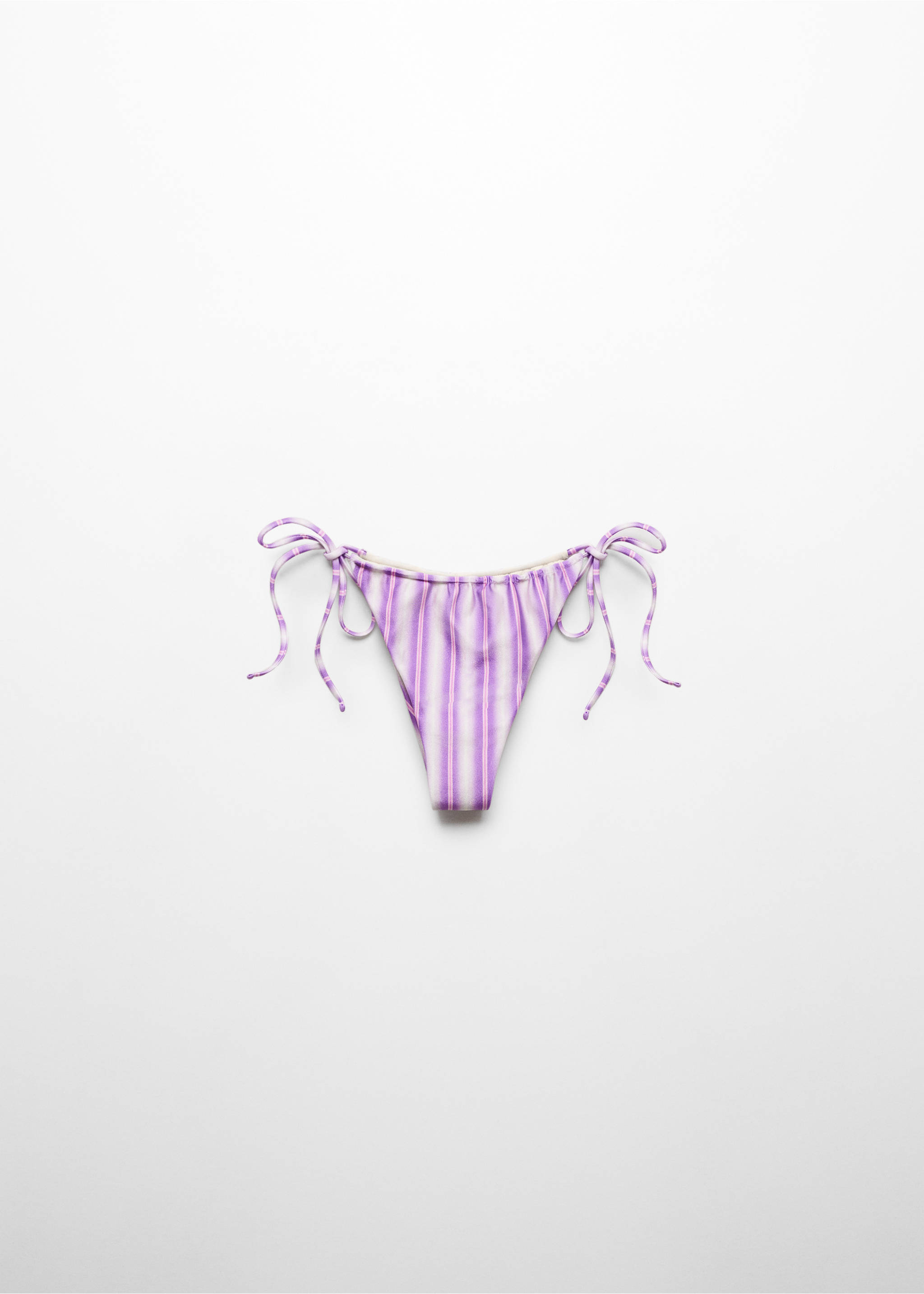 Striped bikini bottom - Article without model, Lilac. Ref: 67016745-00.