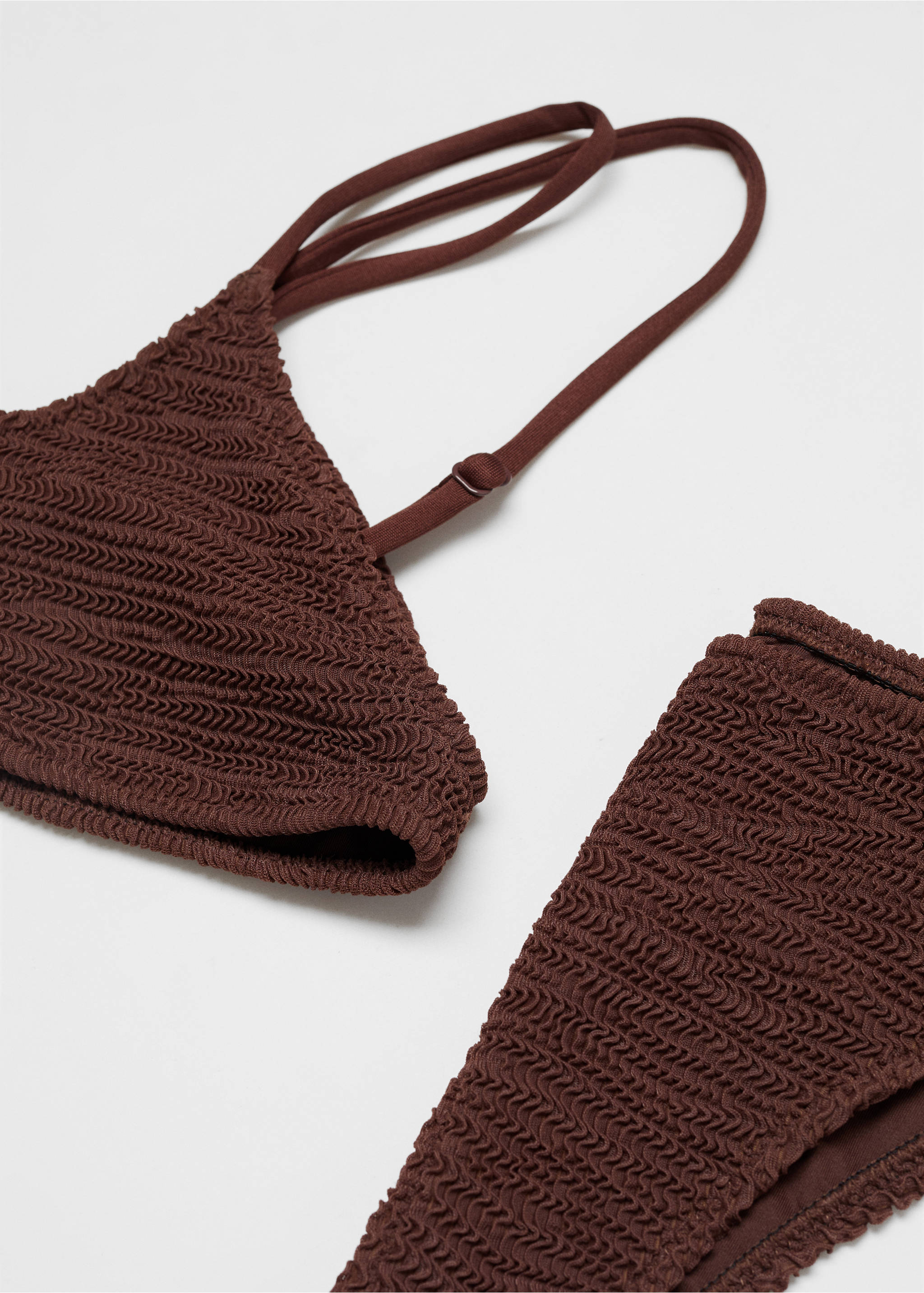 Classic textured bikini briefs - Details of the article 8, Chocolate. Ref: 67016749-00.