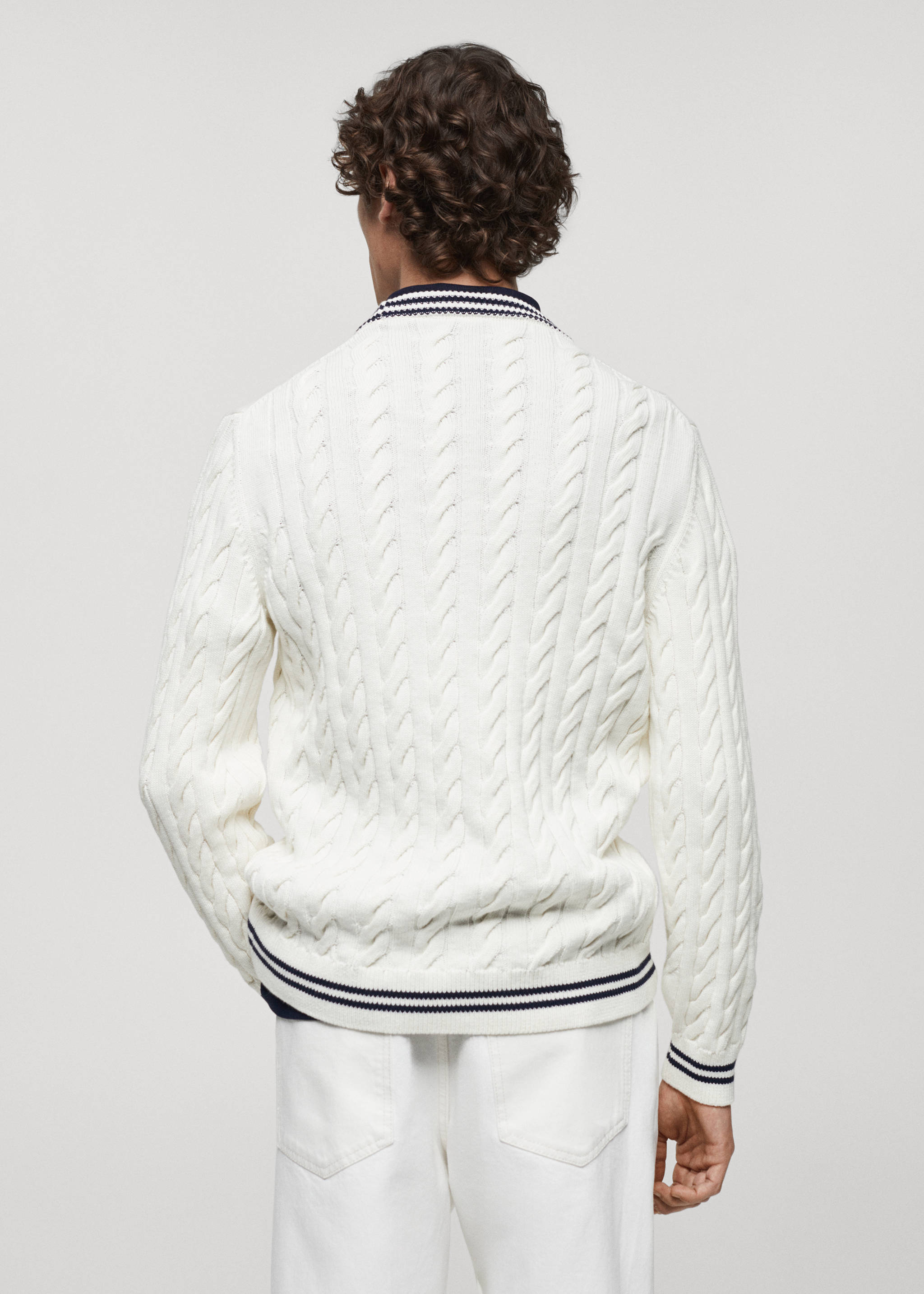 Pull-over rayures maille tressée - Verso de l’article