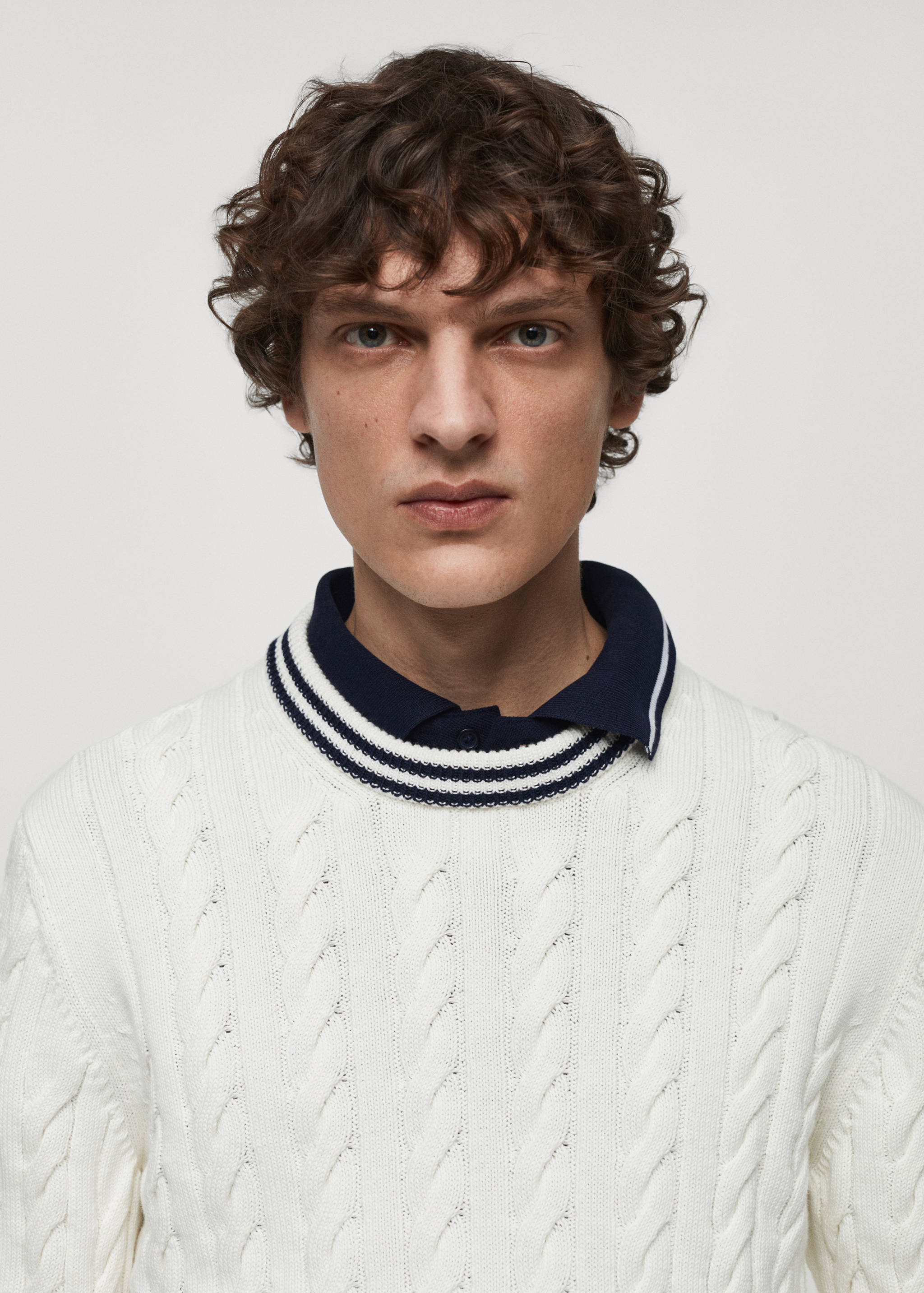 Pull-over rayures maille tressée - Détail de l'article 1