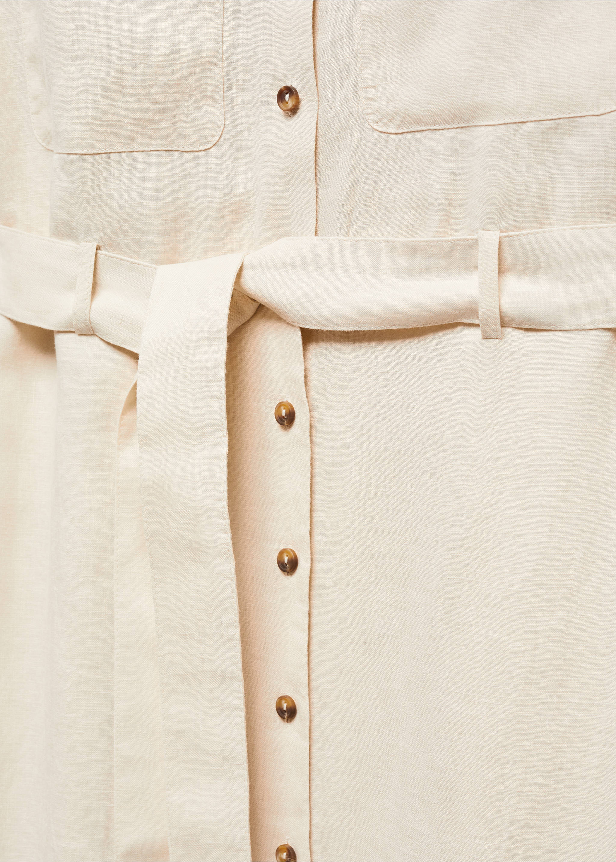 100% linen shirty dress - Details of the article 8, Sand. Ref: 67017113-00.