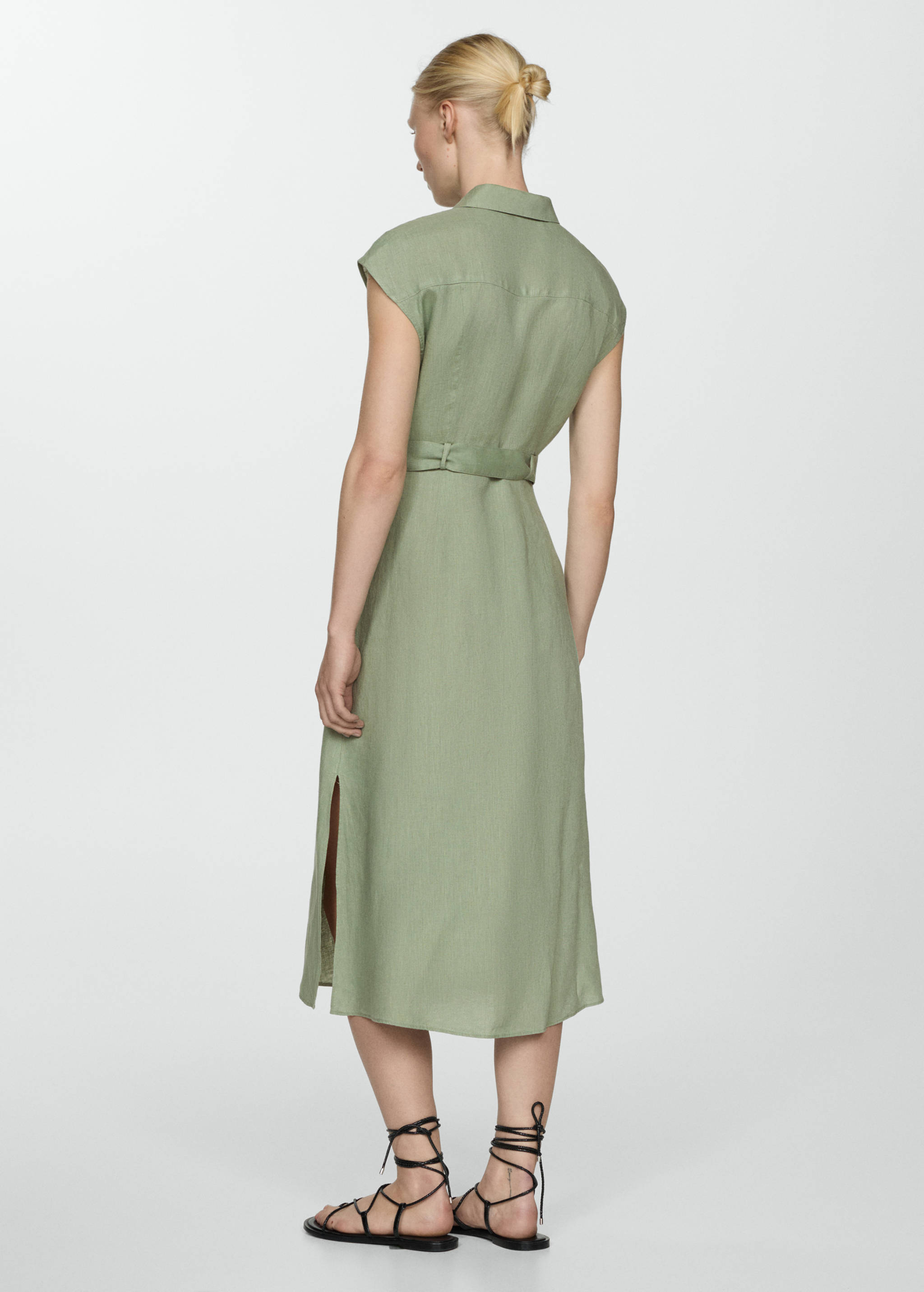 100% linen shirty dress - Reverse of the article