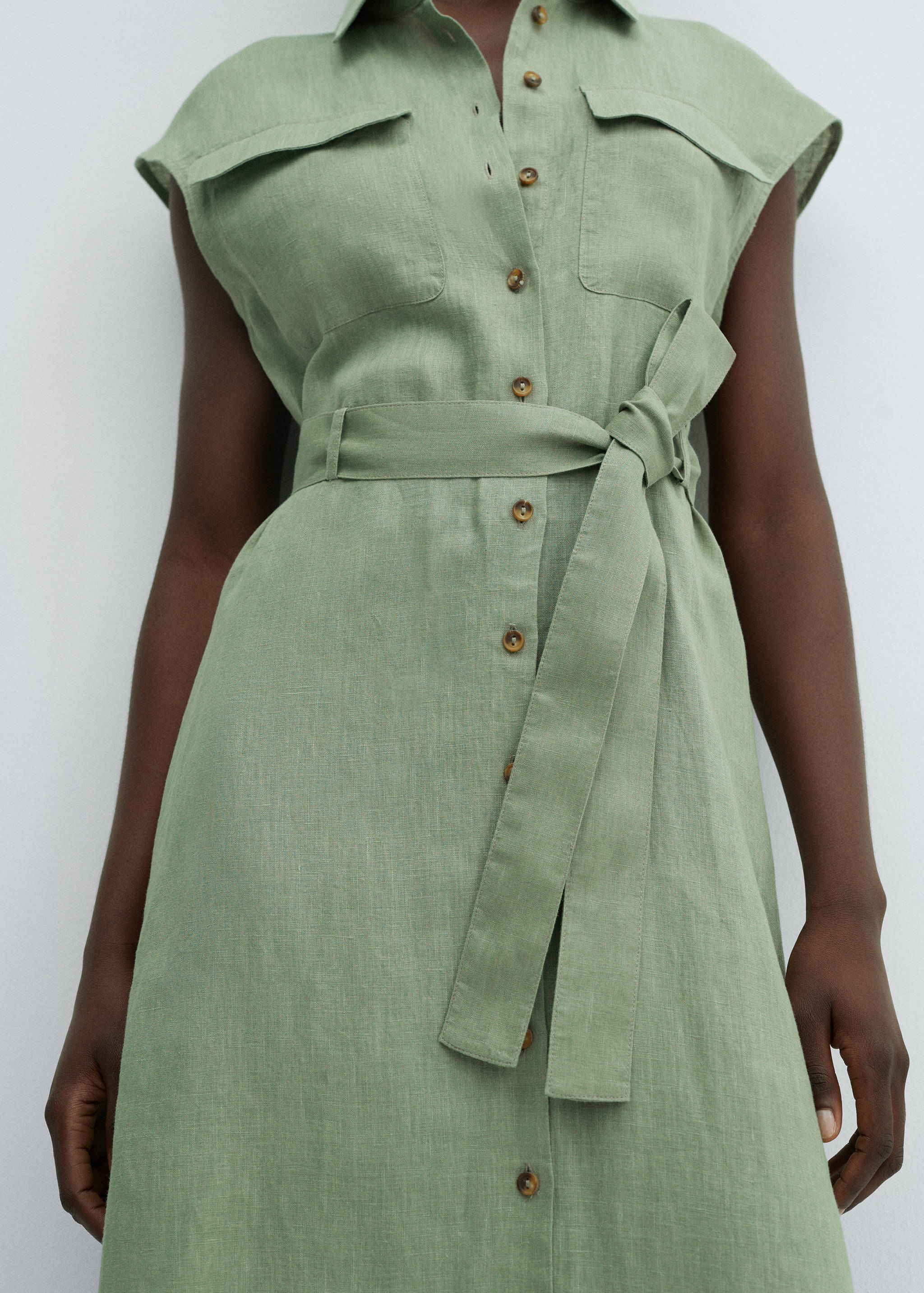 100% linen shirty dress - Details of the article 3